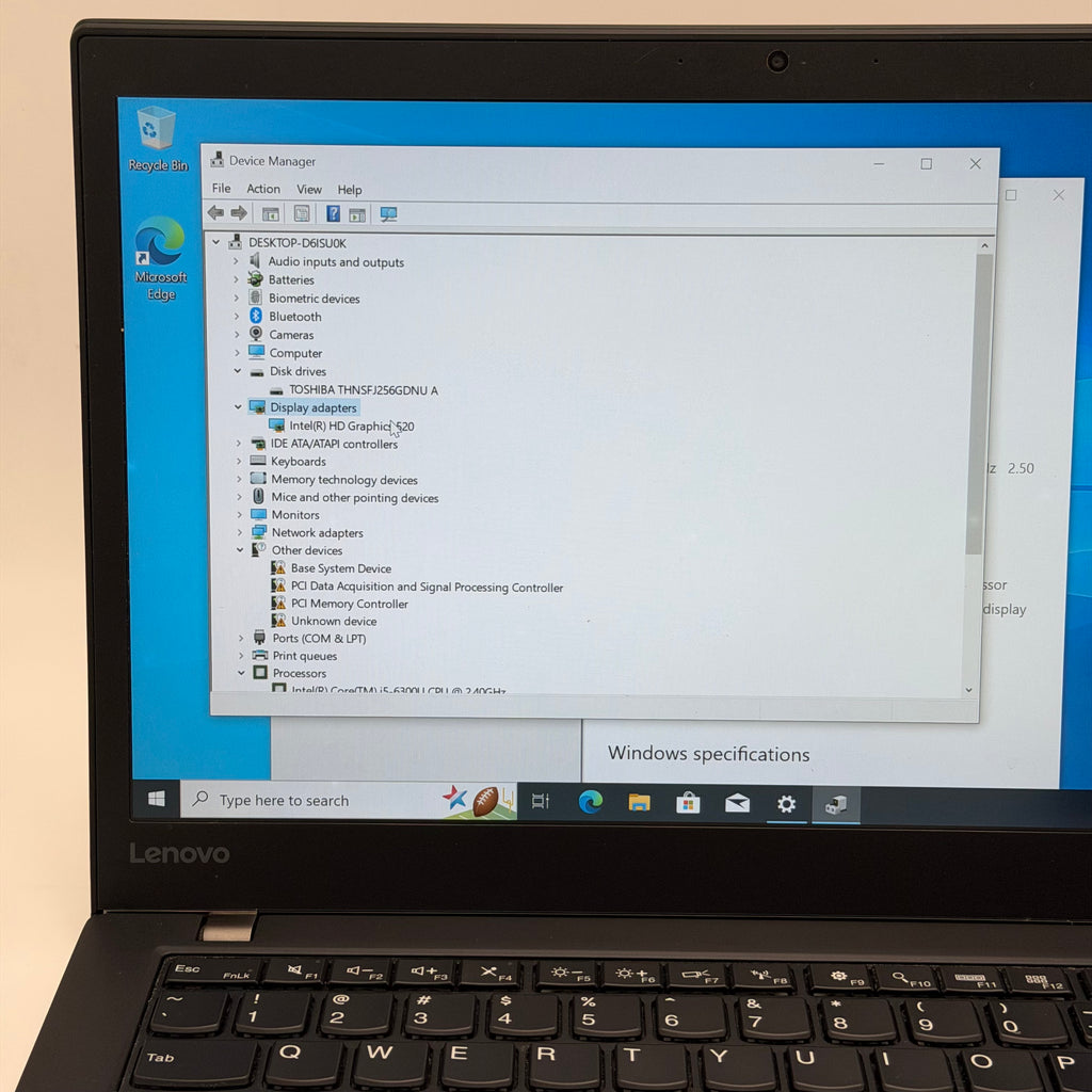 Lenovo ThinkPad T460s 15.6" Core i5 8GB RAM 256GB SSD Black Laptop