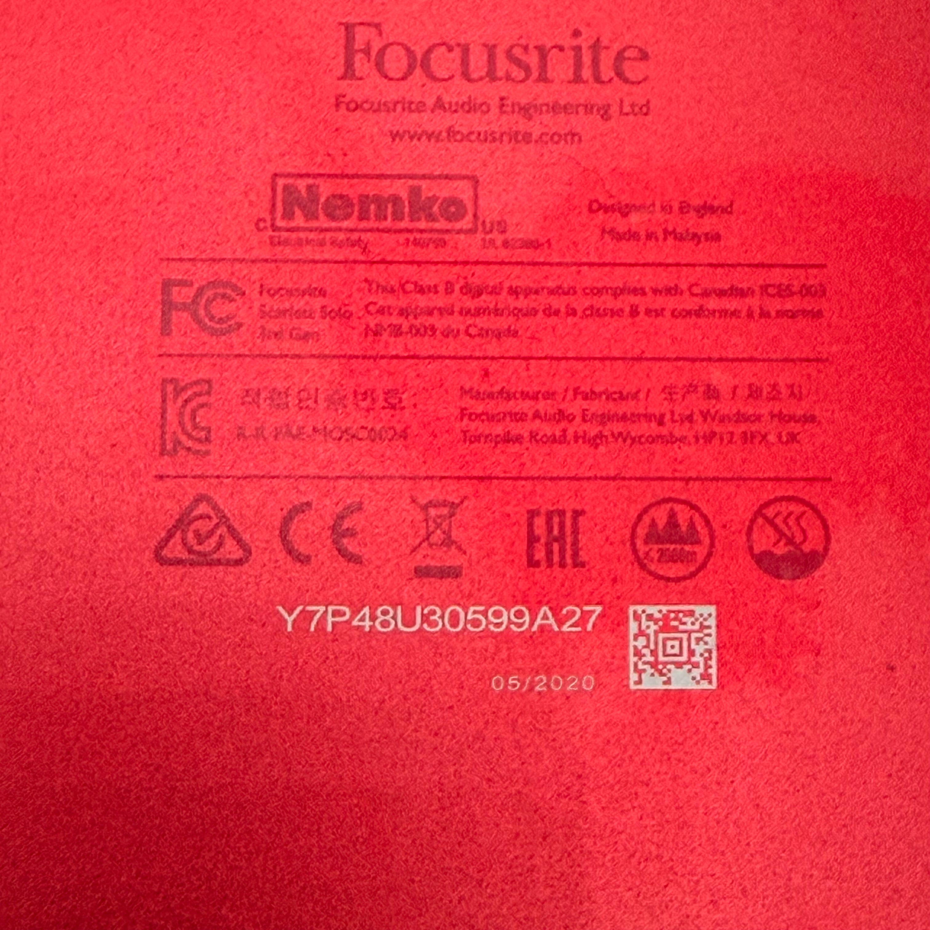 Focusrite Scarlett 2i2 3rd Gen USB Audio Interface 2-In/2-Out Studio Recording