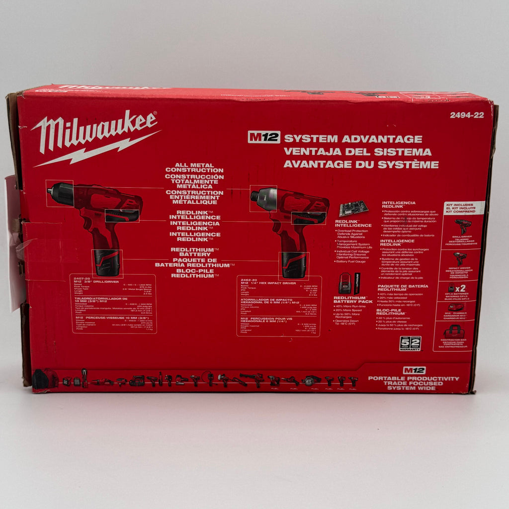 Milwaukee M12 2-Tool Combo Kit 2494-22 Power Tool