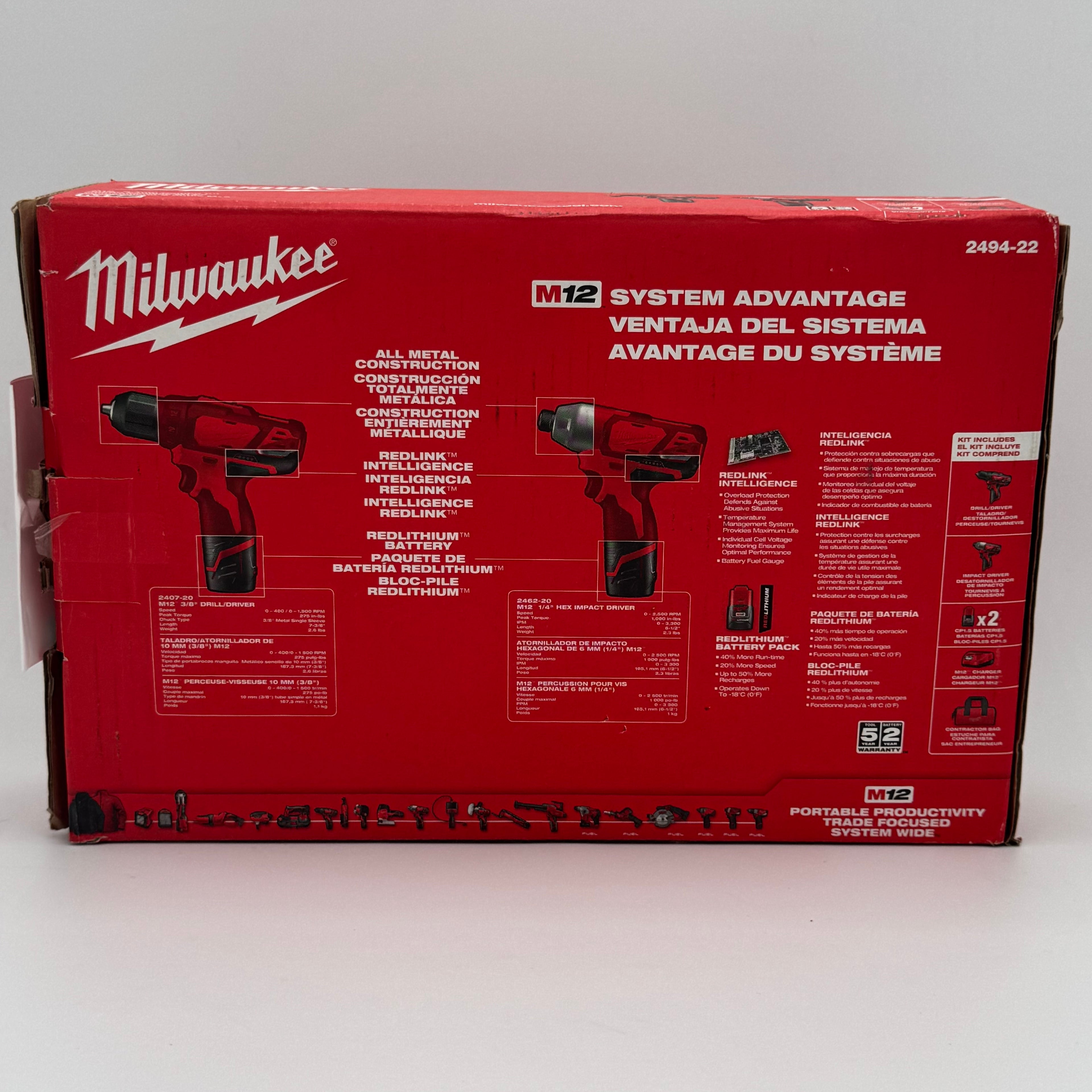 Milwaukee M12 2-Tool Combo Kit 2494-22 Power Tool