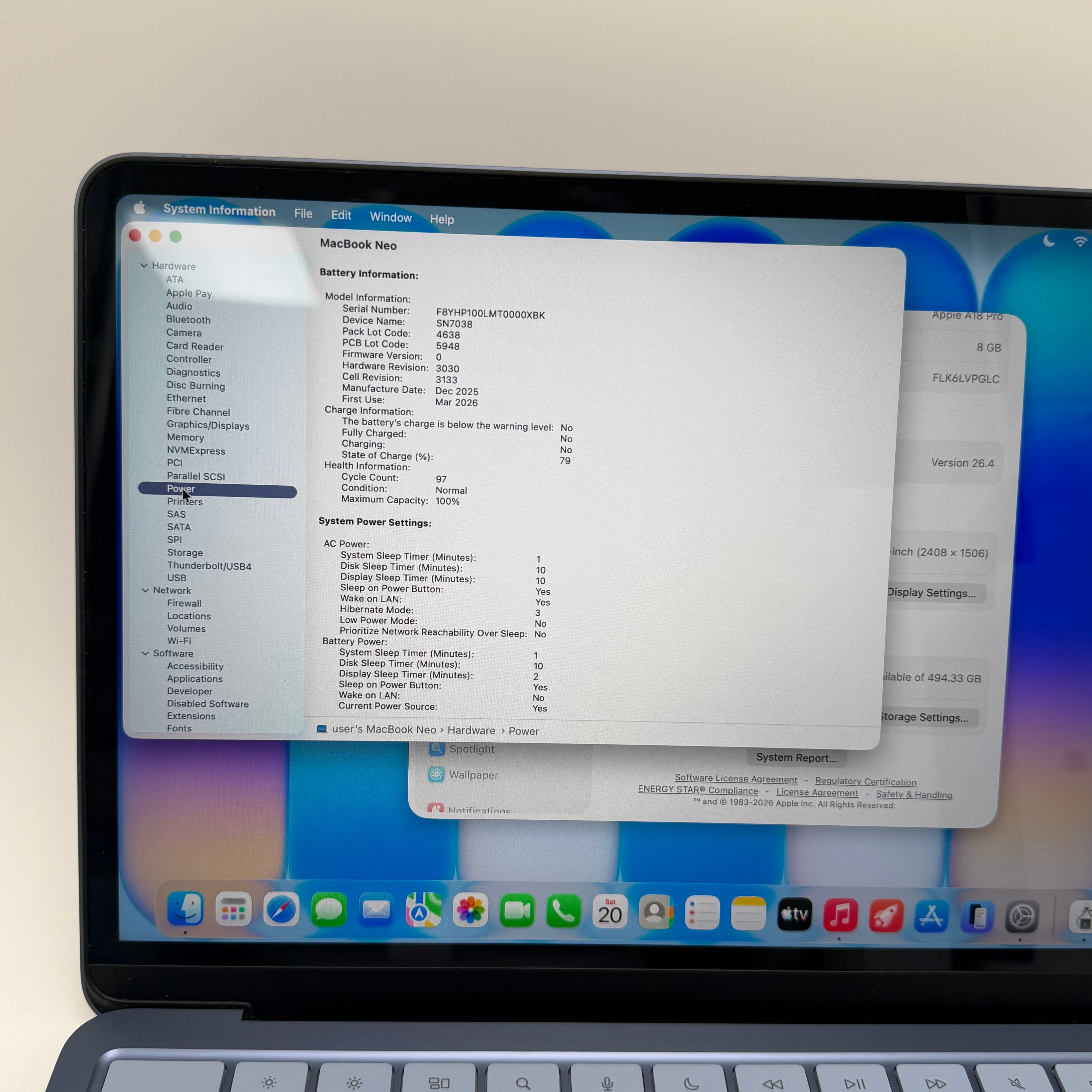 2026 Apple MacBook Neo 13" A18 Pro 5C GPU 4.0GHz 8GB RAM 512GB SSD A3404