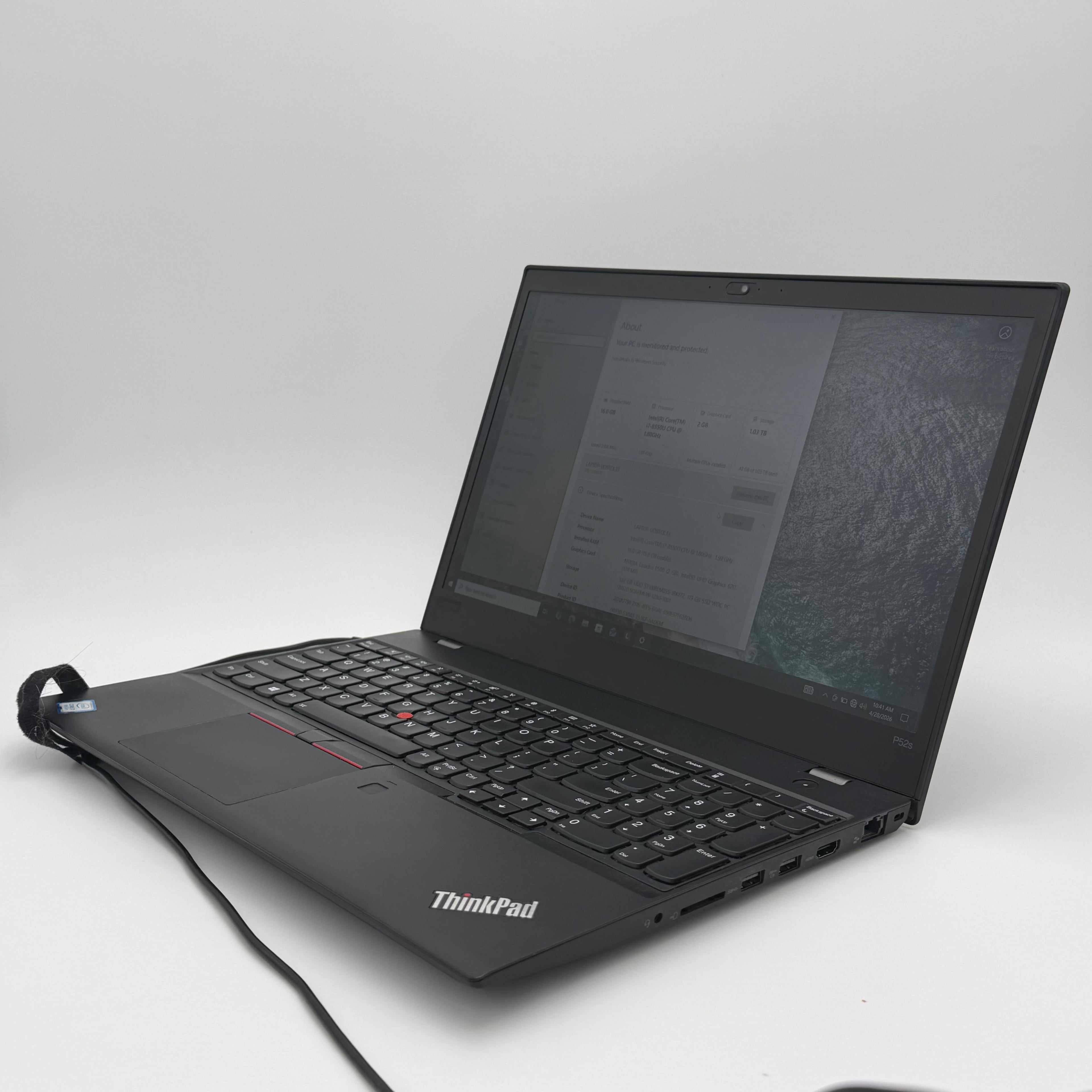 Lenovo ThinkPad P52s 15-Inch Laptop - Intel Core i7 1.8Ghz 16GB RAM 1TB HDD Read Bad Battery