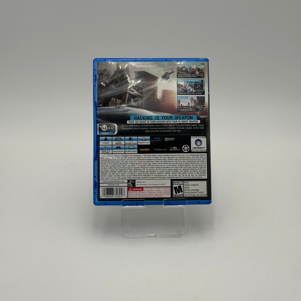 PlayStation 4 PS4 Watch Dogs Video Game - Tested/Working