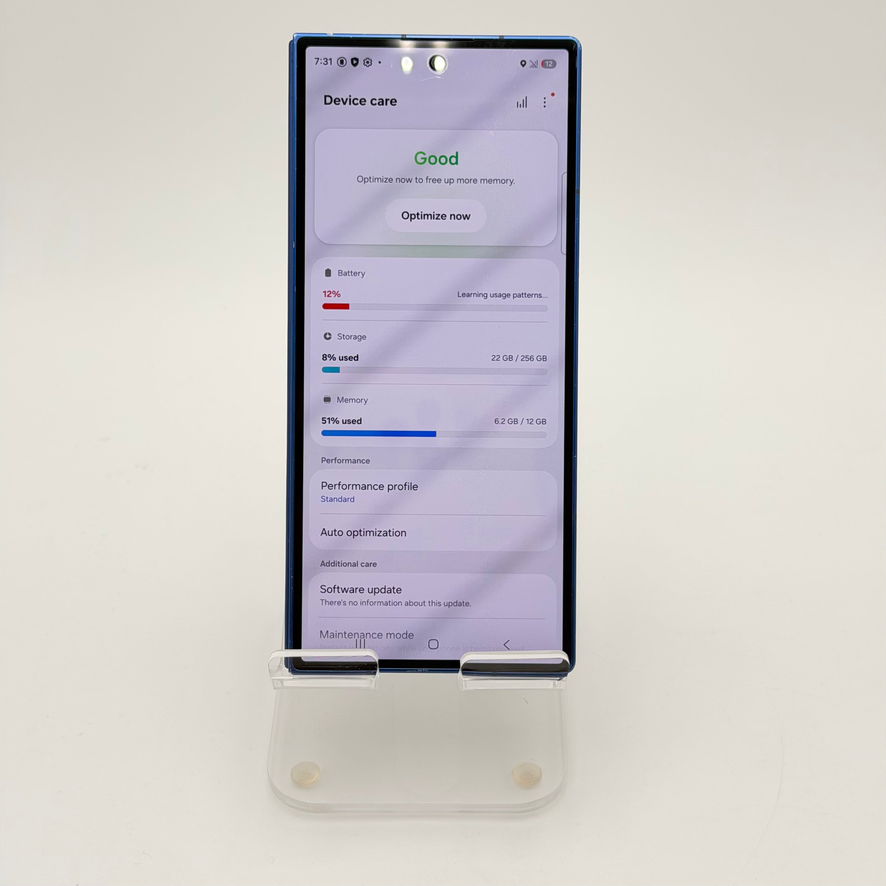 Samsung Galaxy Z Fold 7 256GB Blue Unlocked Used - A