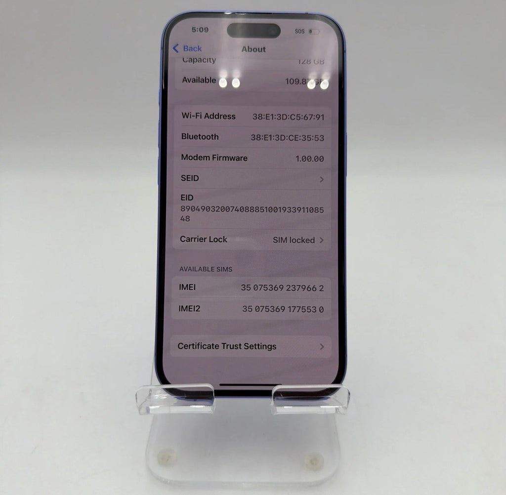 Apple iPhone 16 128GB Purple Unlocked - Used A