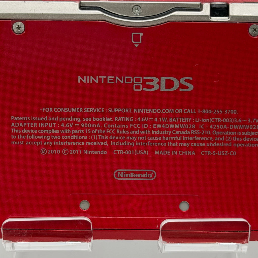 Flame Red Nintendo 3DS (Original) - WORKING - Includes Charger and Stylus