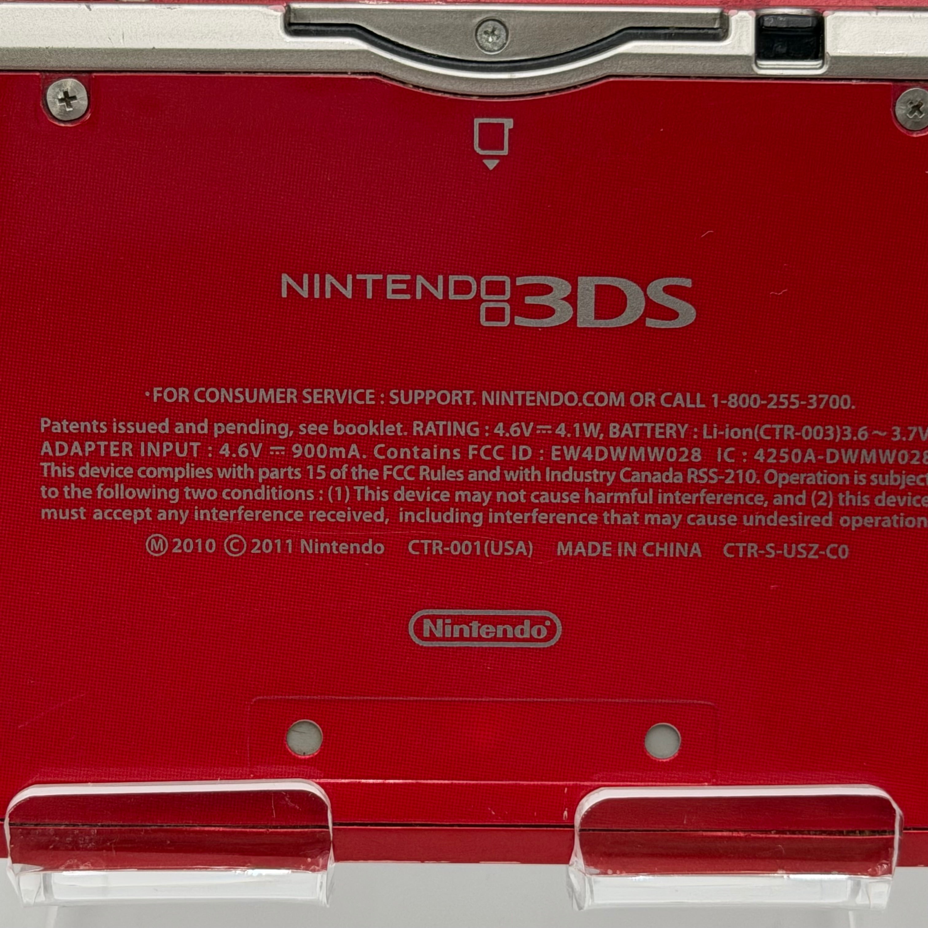 Flame Red Nintendo 3DS (Original) - WORKING - Includes Charger and Stylus