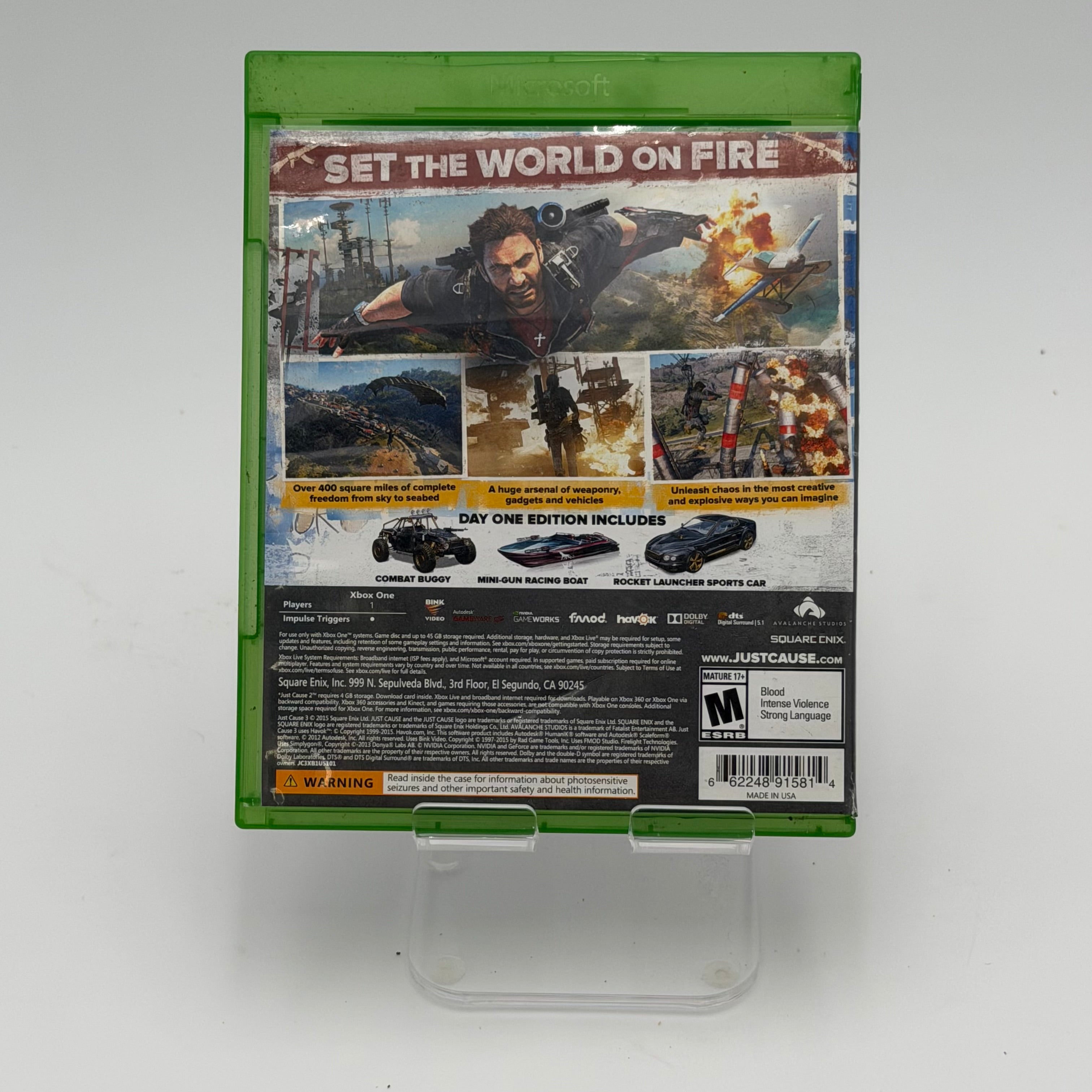 Just Cause 3: Day One Edition (Microsoft Xbox One, 2015) - Complete