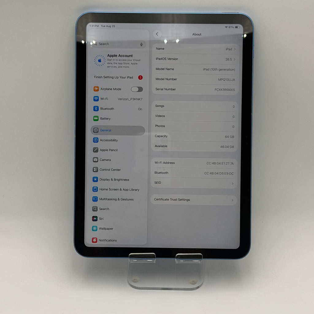 Apple iPad (11th Gen) A16 (2025) 11-inch Blue Wi-Fi Tablet