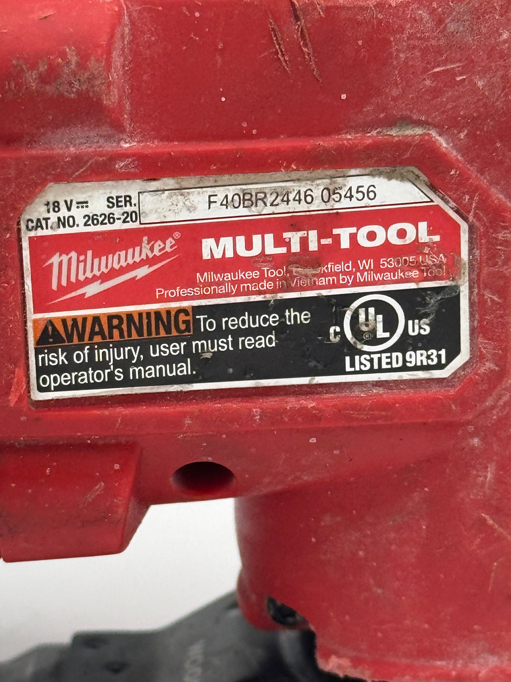 Milwaukee 2626-20 M18 18-Volt Cordless Oscillating Multi-Tool