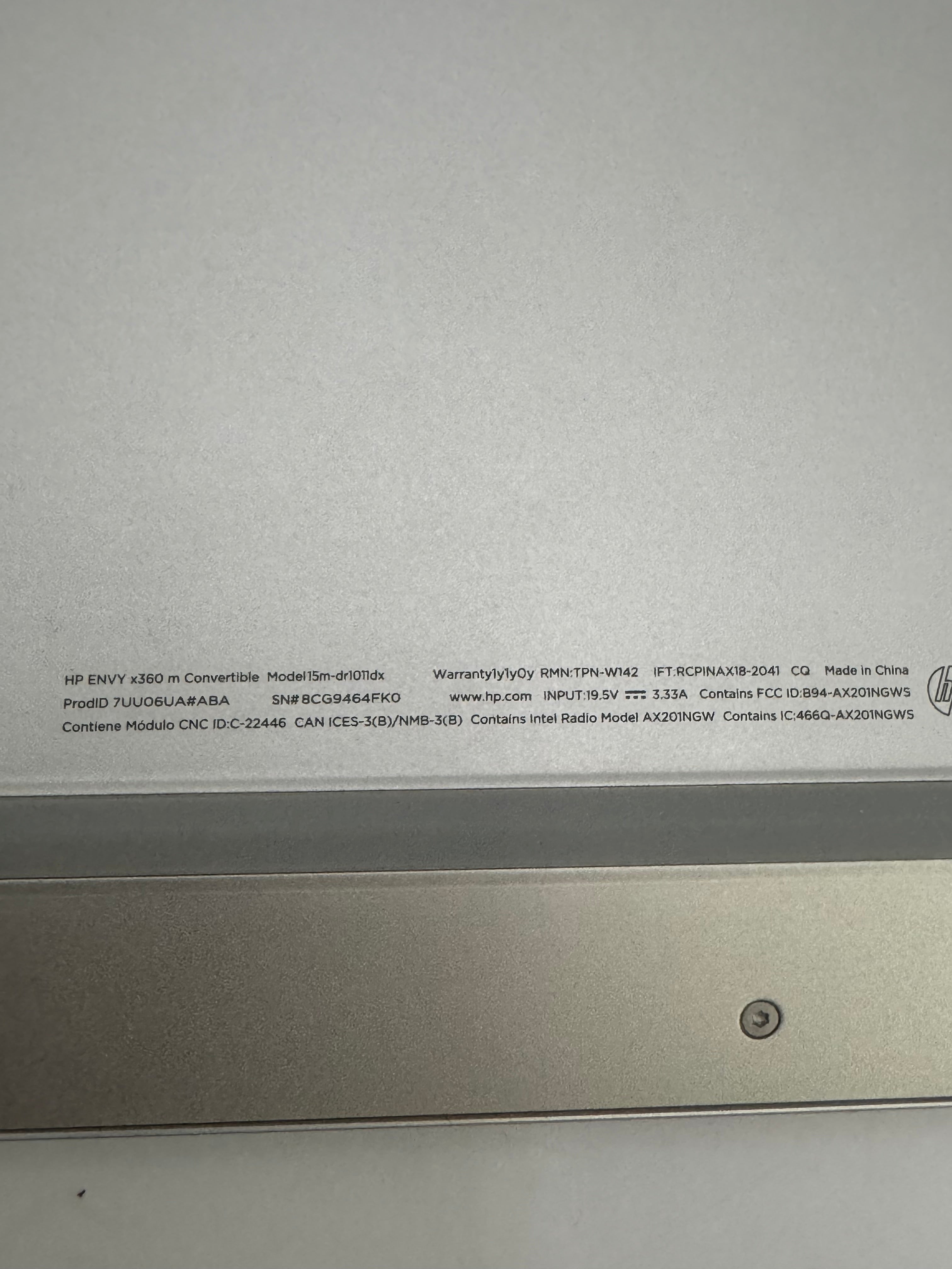 HP Envy X360 15M-DR1011DX 15.6" I5-10210U 1.6GHz 8GB RAM 256GB SSD