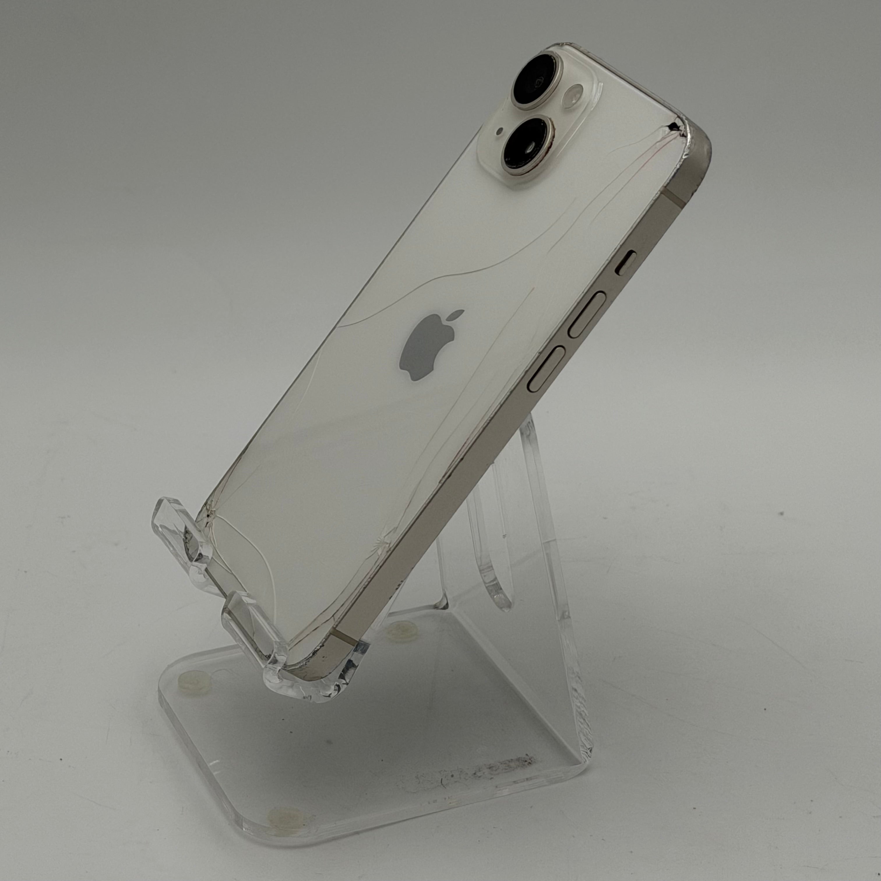 T mobile Broken Apple iPhone 14 128GB - White - Cracked Screen - Cracked Back - 85% BH