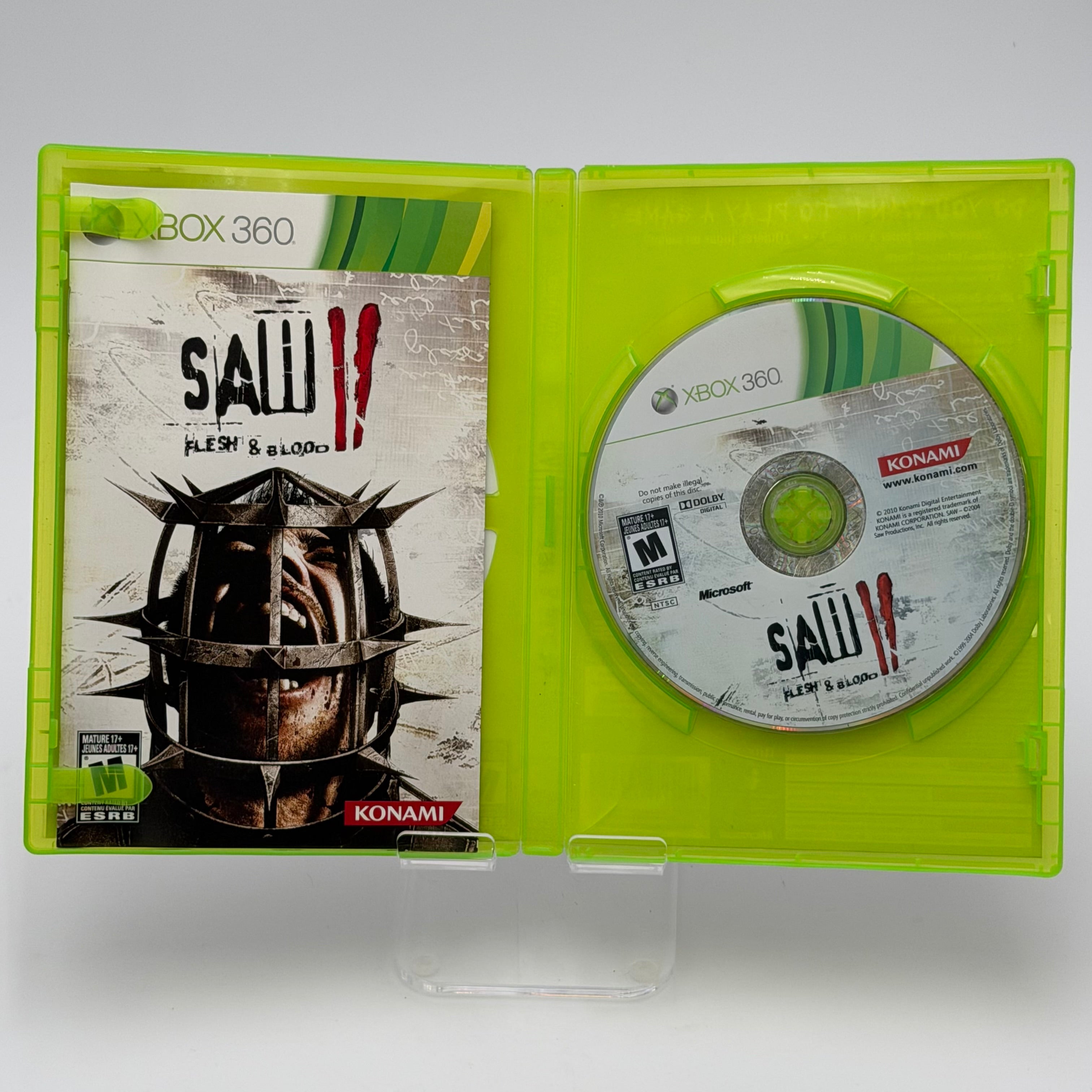 Xbox 360 Saw II Flesh & Blood Video Game Complete with Case, Manual & Inserts