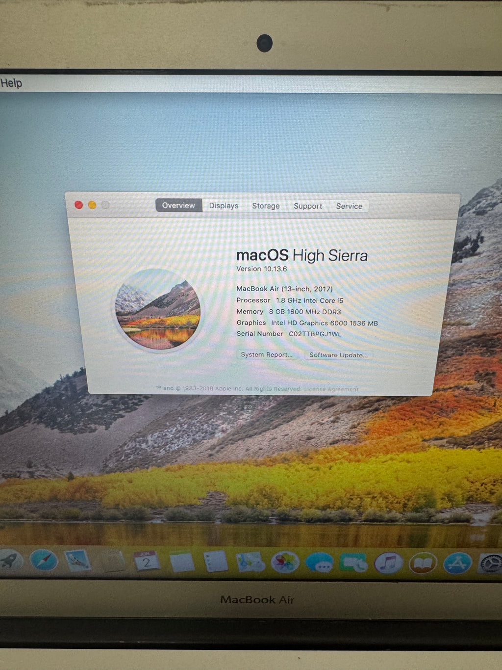 Apple MacBook Air 13" A1466 2012 128GB 4GB Core i3 Silver