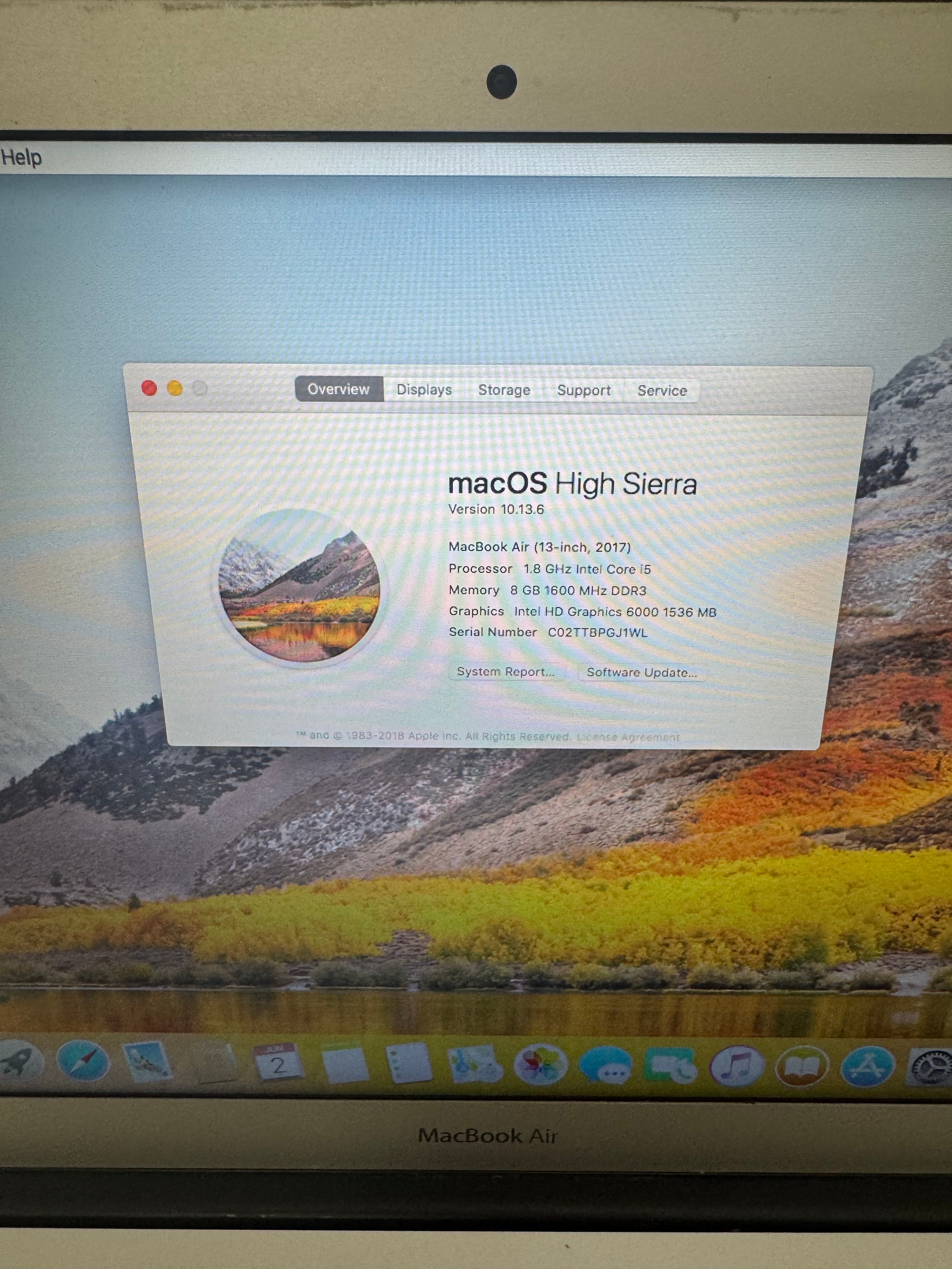Apple MacBook Air 13" A1466 2012 128GB 4GB Core i3 Silver