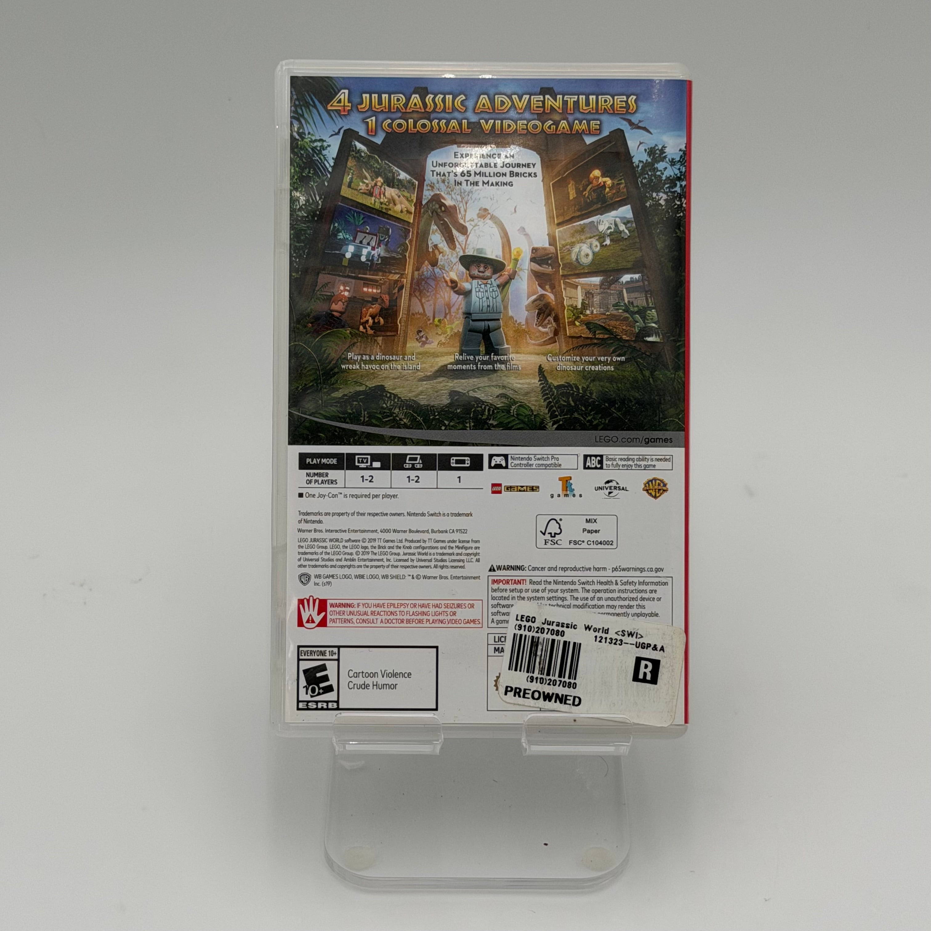 Nintendo Switch Lego Jurassic World Video Game