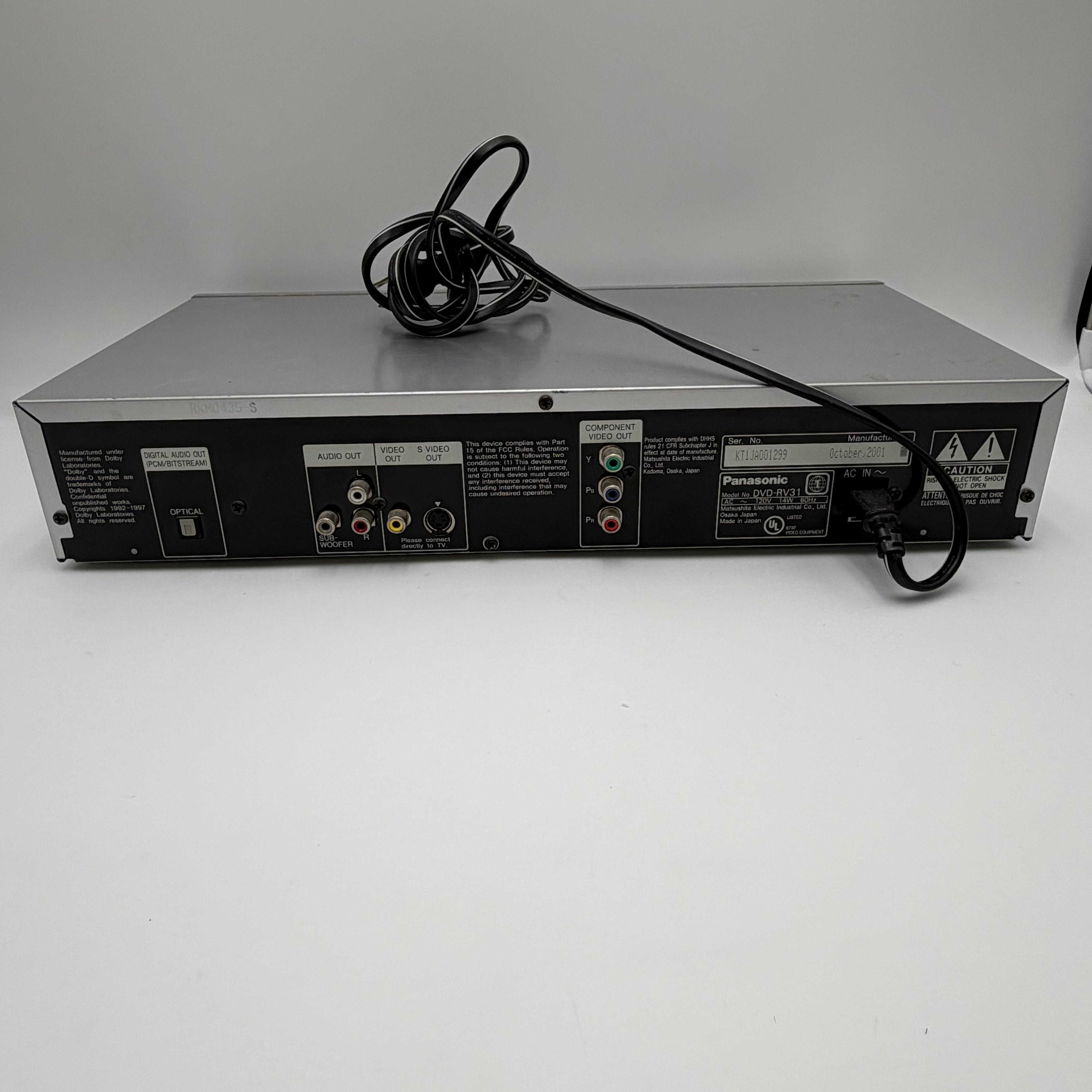Panasonic DVD-RV31 DVD Player - Broken Silver