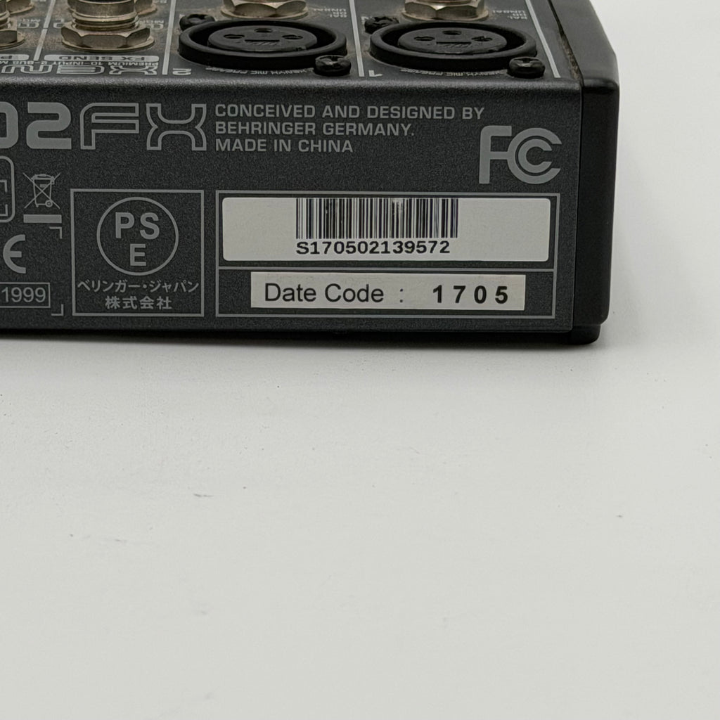 Behringer Xenyx Mixer 1002 FX / 10 Channel 2 Bus Effects Board (NO POWER CHORD)