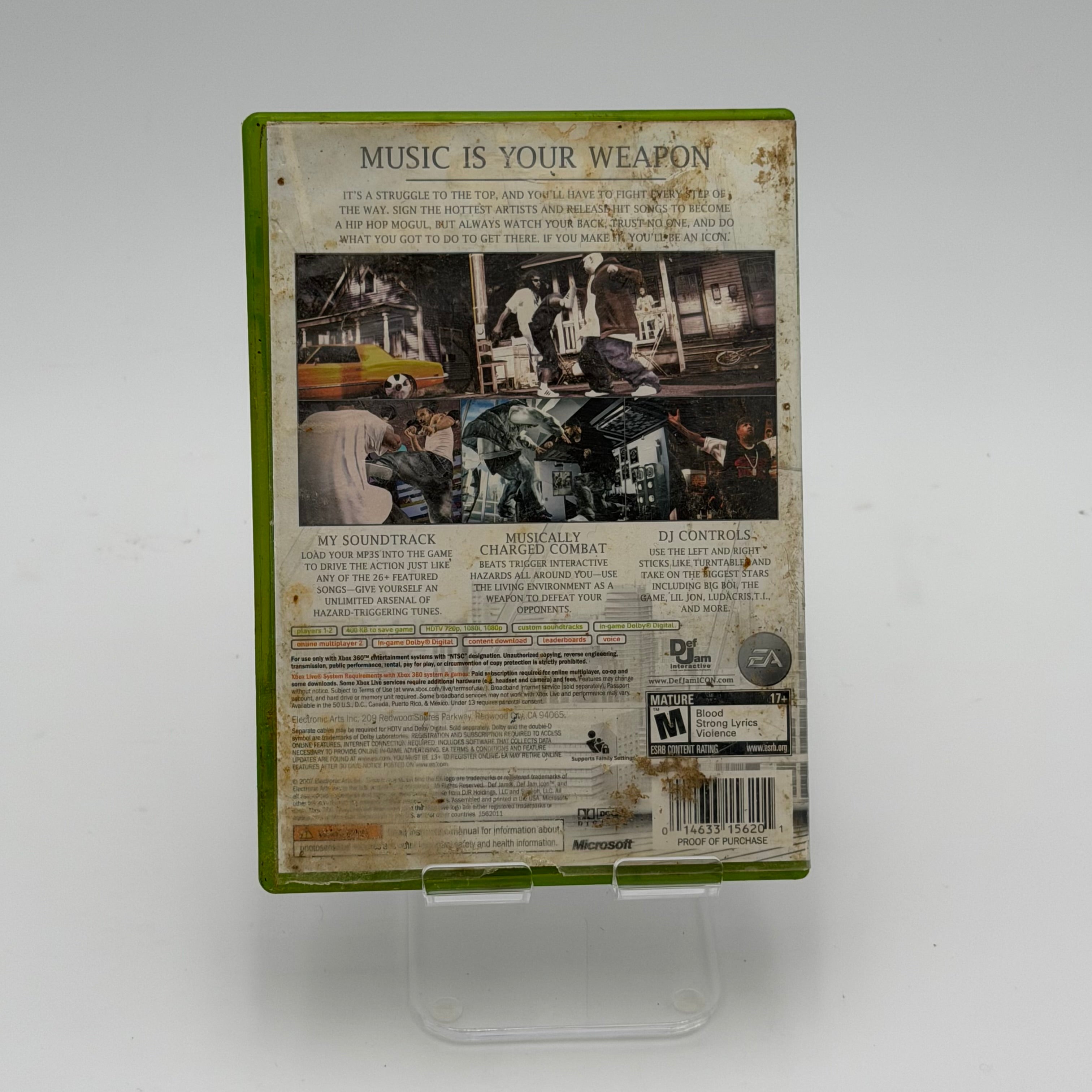 Xbox 360 ICON Def Jam Video Game with Case, Manual & Inserts