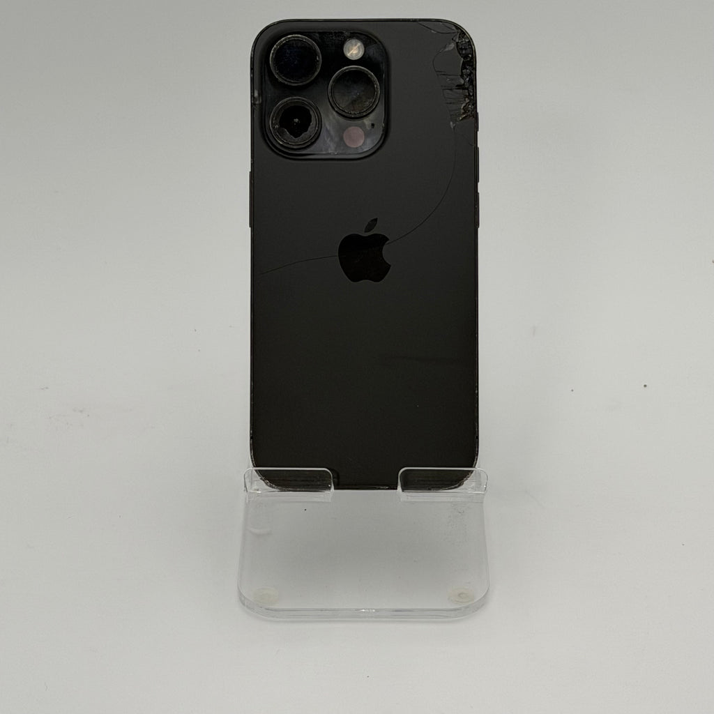 Apple iPhone 15 Pro 128GB (Unlocked) Black Titanium - Glass Cracked Screen Cracked Camera