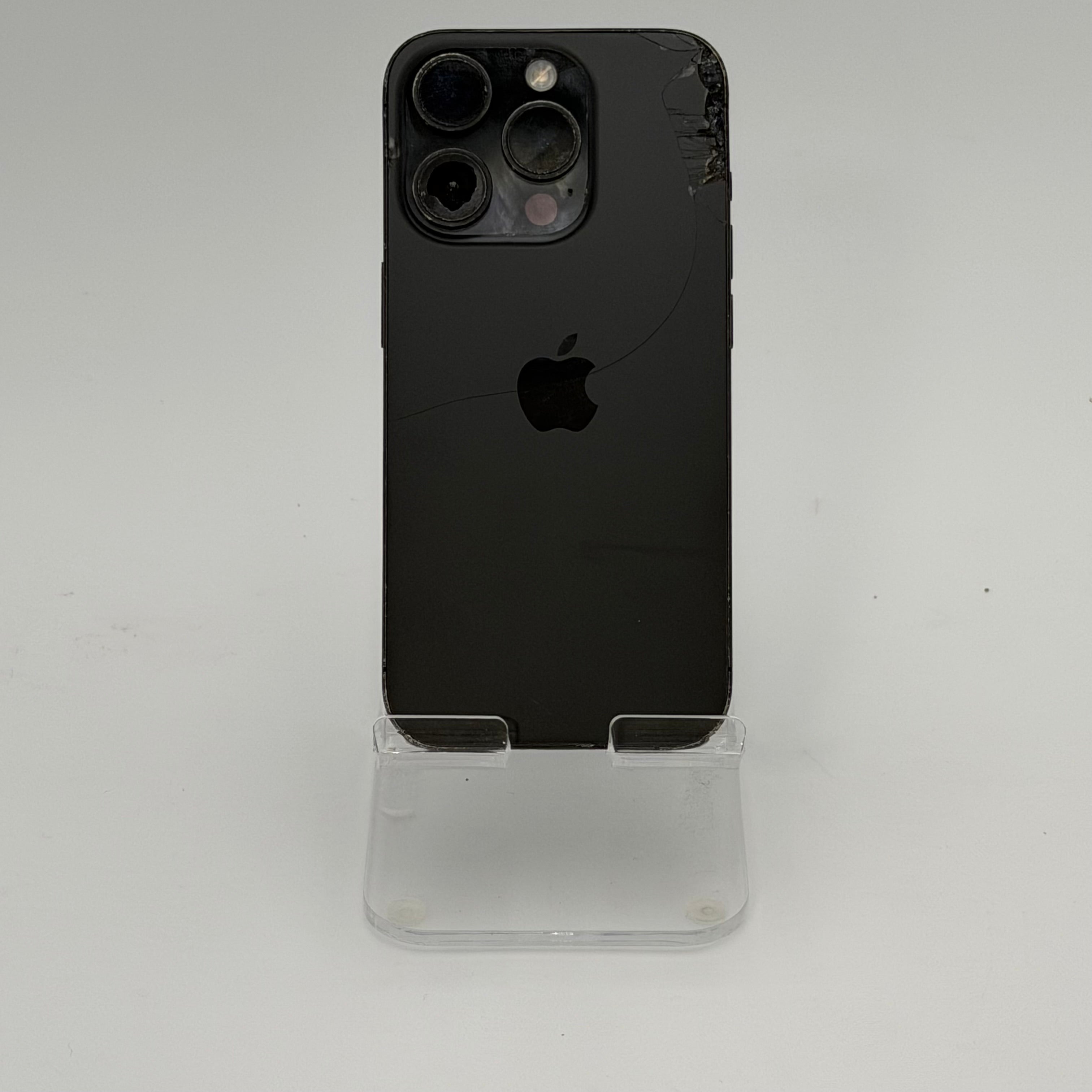 Apple iPhone 15 Pro 128GB (Unlocked) Black Titanium - Glass Cracked Screen Cracked Camera