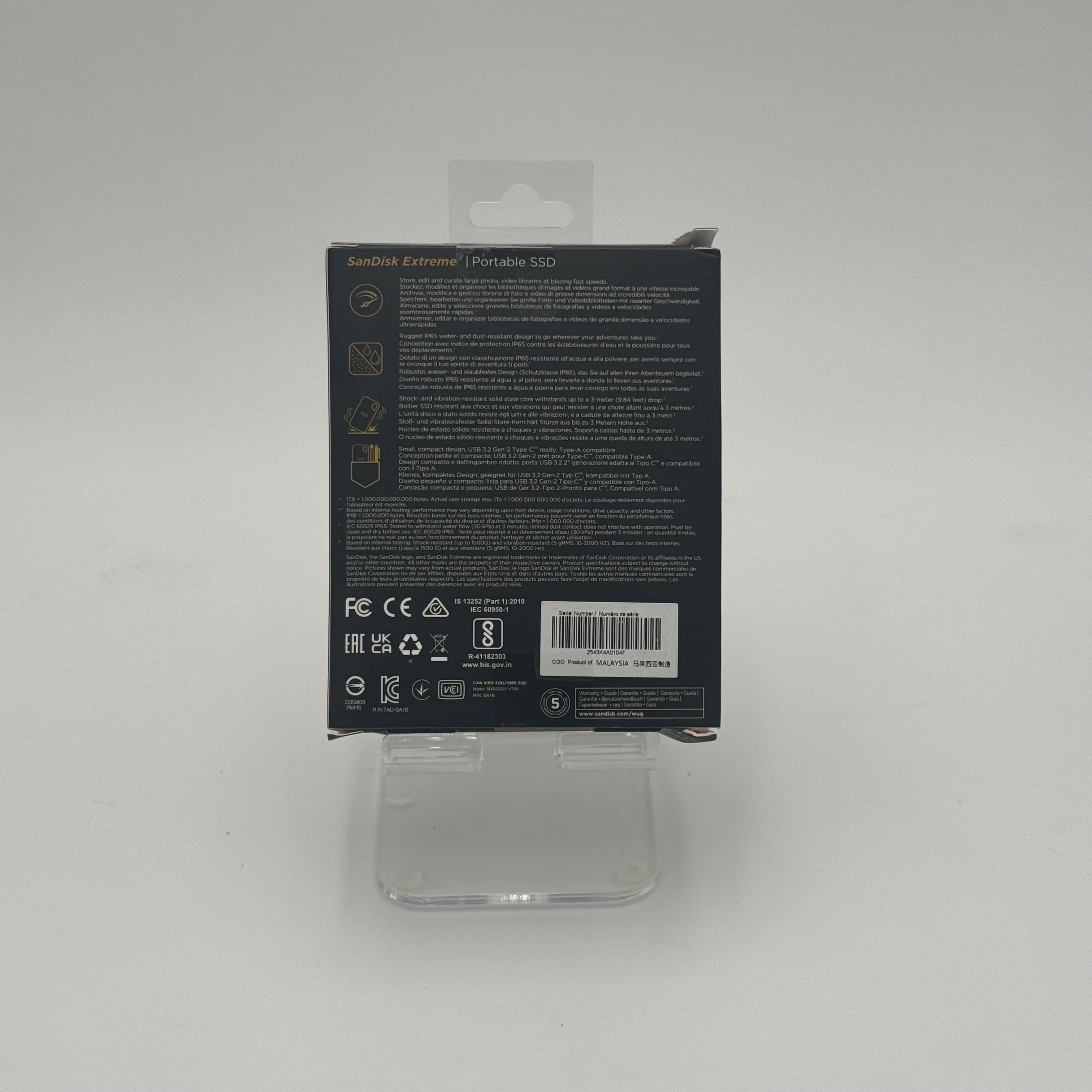 SanDisk Extreme Portable SSD 4TB External Hard Drive - New Open Box