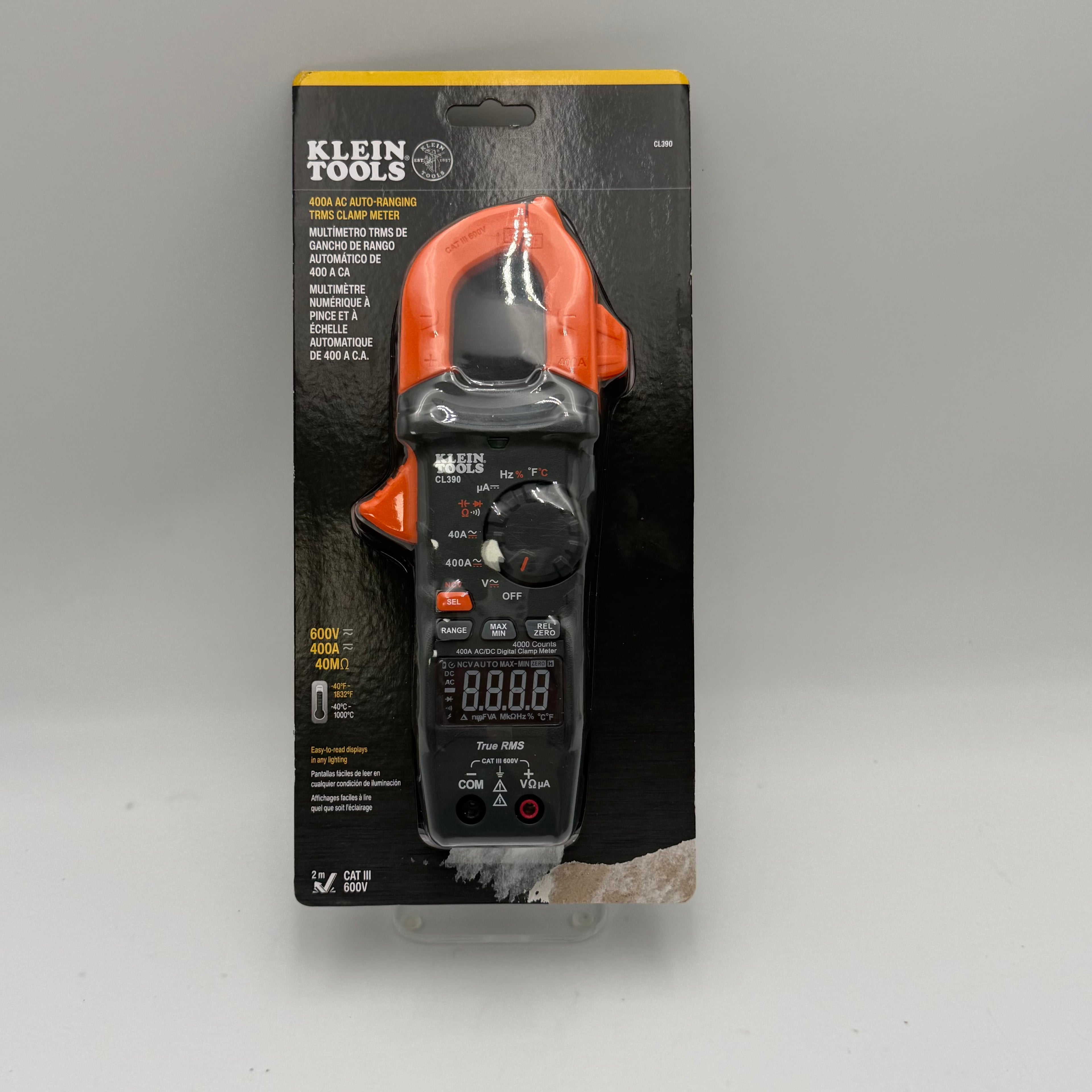 Klein Tools 400A AC Auto Ranging Trims Clamp Meter Black New in Box