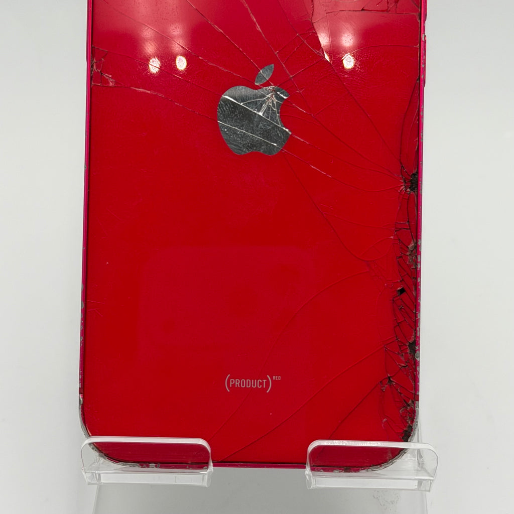 Broken T-Mobile Apple iPhone 14 Red - Cracked  Front - Back - 84% BH