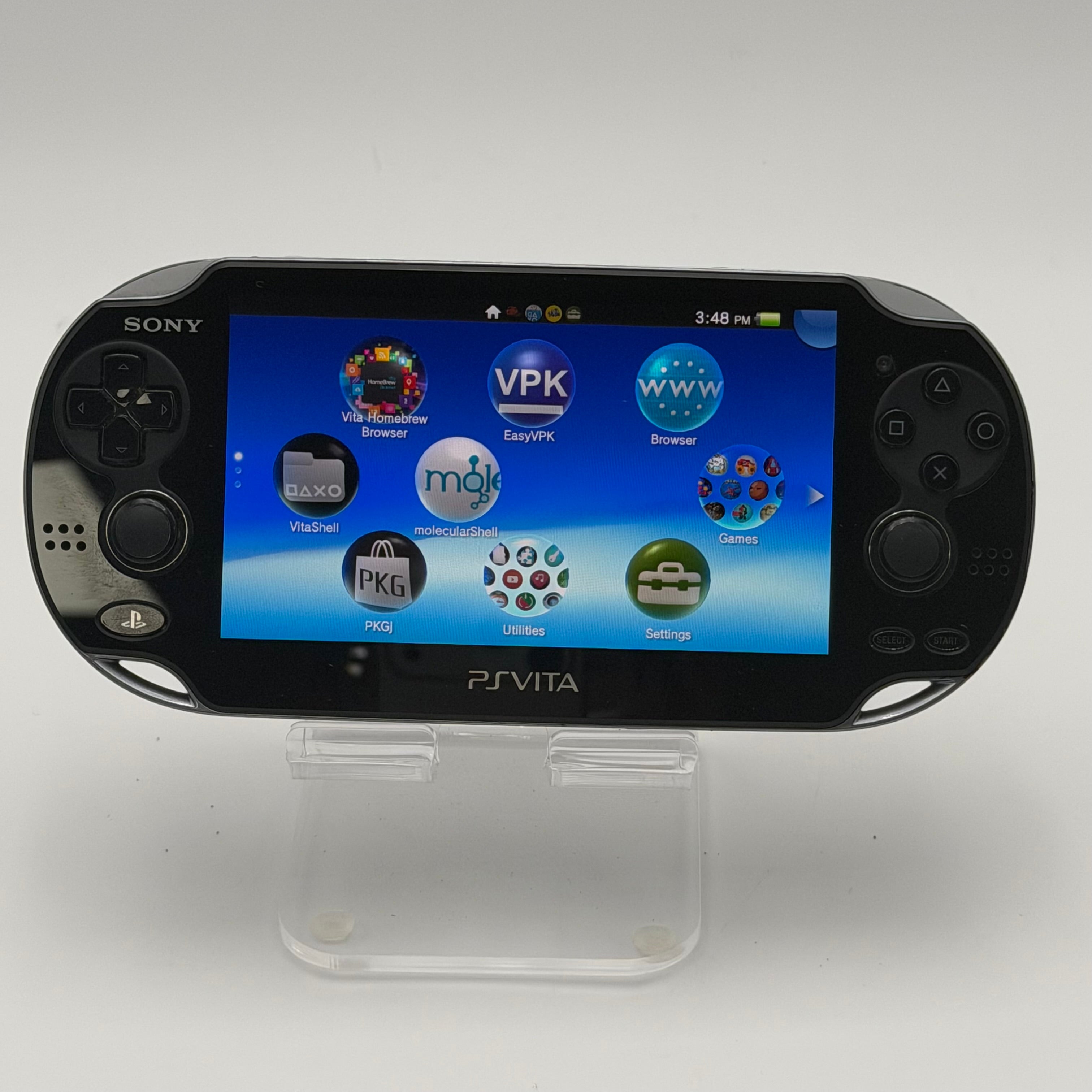 modded PS Vita PCH-1001 Piano Black Handheld Console Wi-Fi Headphone Jack Read