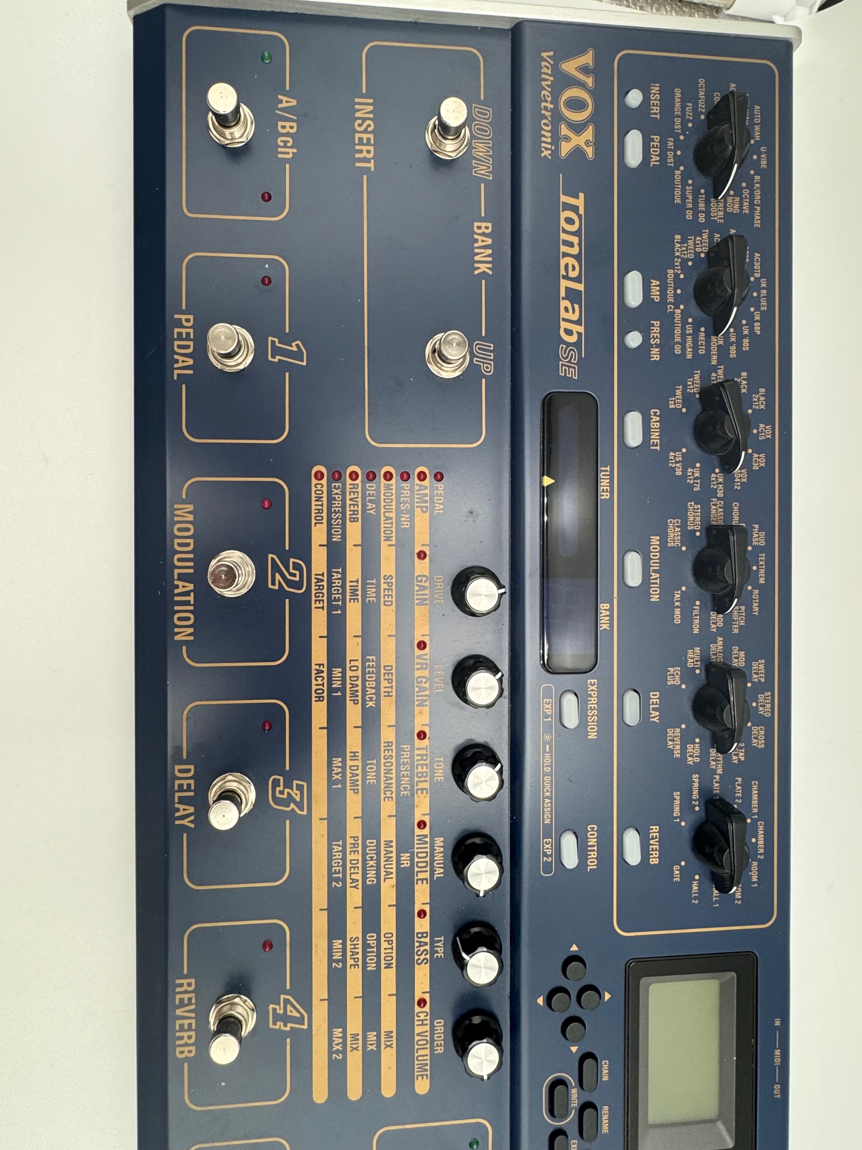 VOX ToneLab SE Vacuum Tube Multi-Effector Twin Pedal w/ Power Cord - Tested/Working - READ