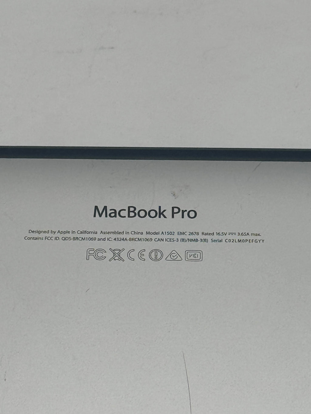 Apple MacBook Pro 13-inch A1502 2013 Silver, 128GB, 4GB RAM - Does Not Turn On