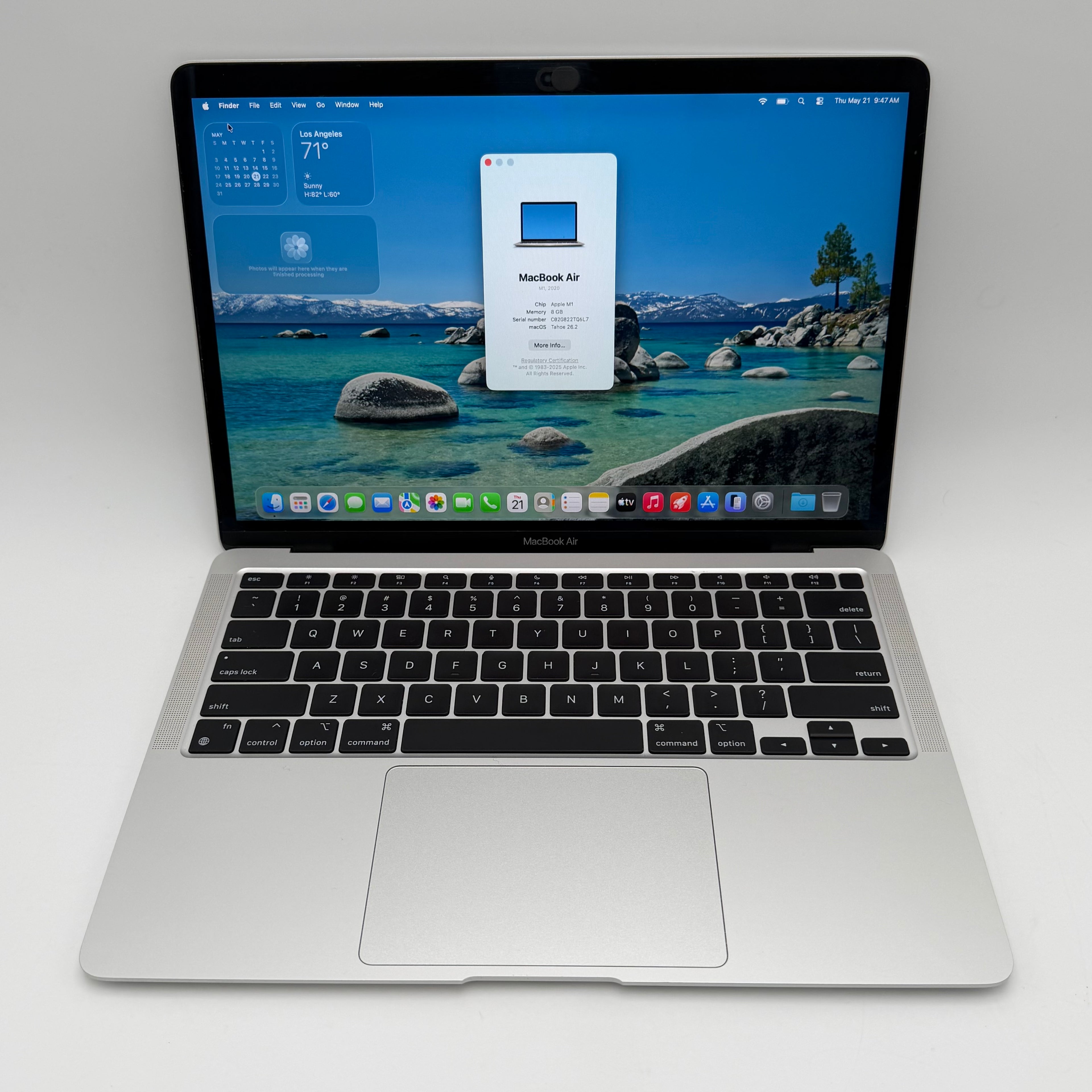 2020 Apple MacBook Air 13.3" M1 7C GPU 3.2GHz 8GB RAM 256GB SSD A2337