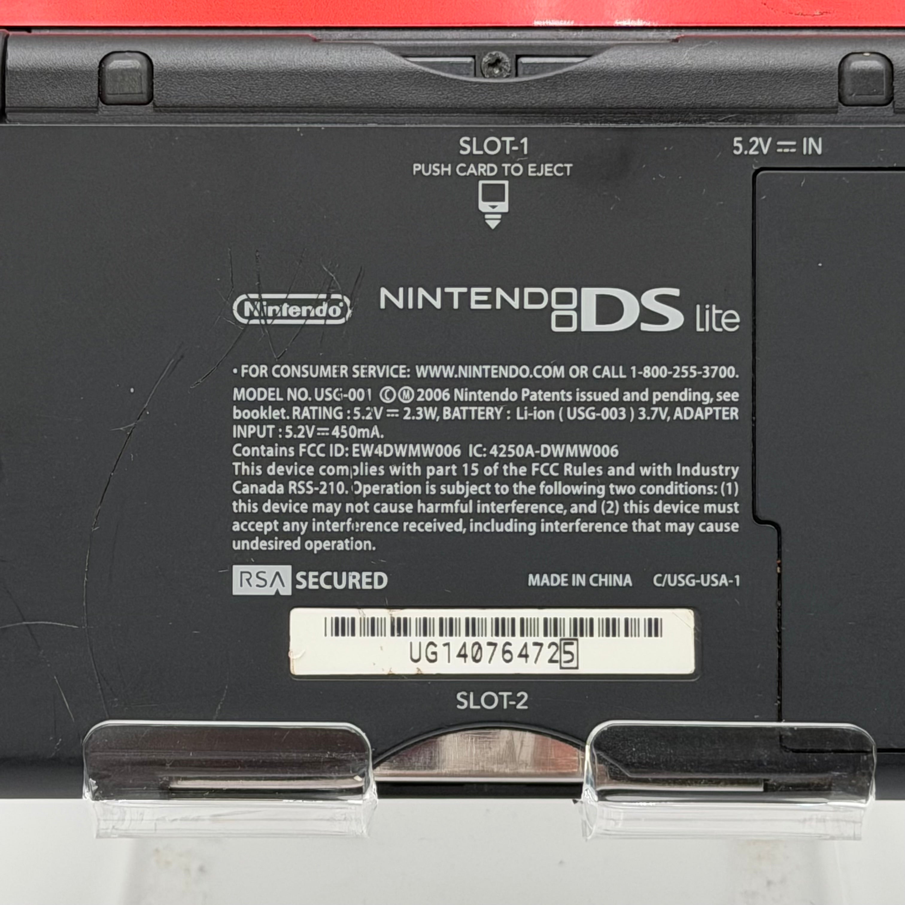 Nintendo DS Lite Handheld Game Console Only USG-001 Black/Red