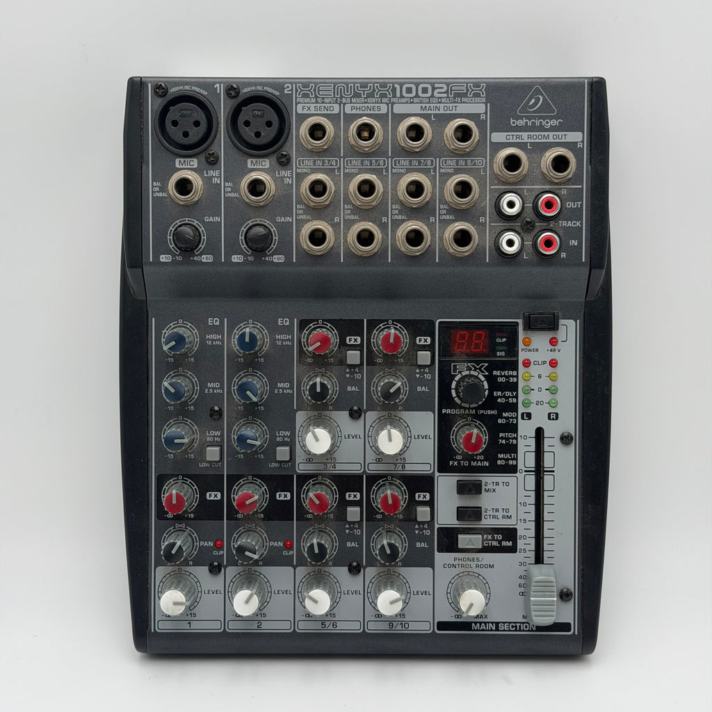 Behringer Xenyx Mixer 1002 FX / 10 Channel 2 Bus Effects Board (NO POWER CHORD)