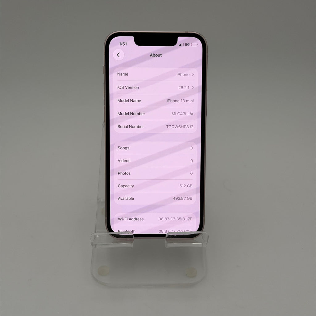 Unlocked Apple iPhone 13 Mini 512GB  - 92% BH
