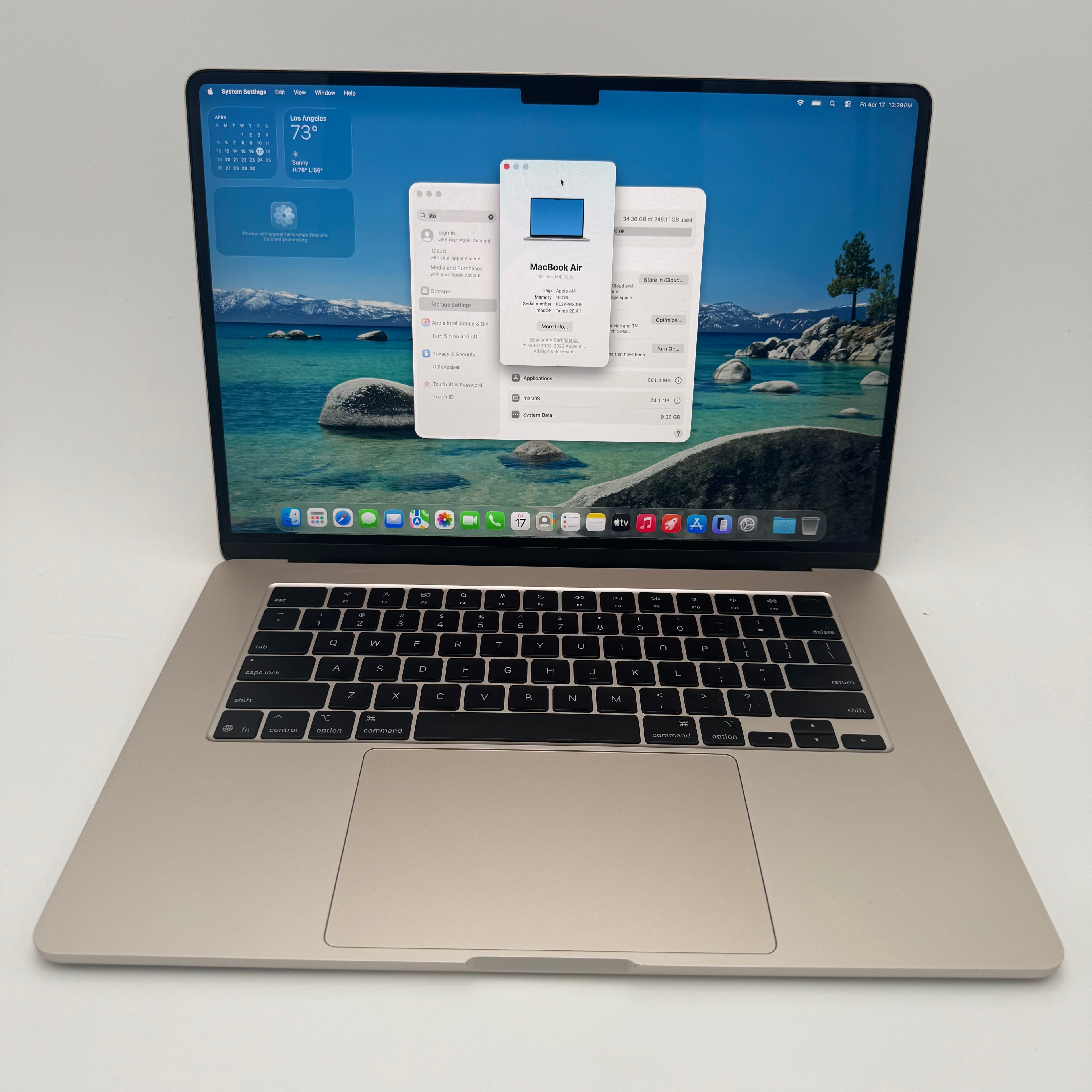 Apple MacBook Air 13-inch M4 A3240 2025 16GB RAM 256GB Silver Used - A