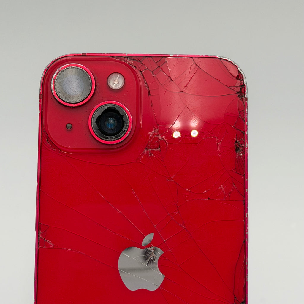 Broken T-Mobile Apple iPhone 14 Red - Cracked  Front - Back - 84% BH