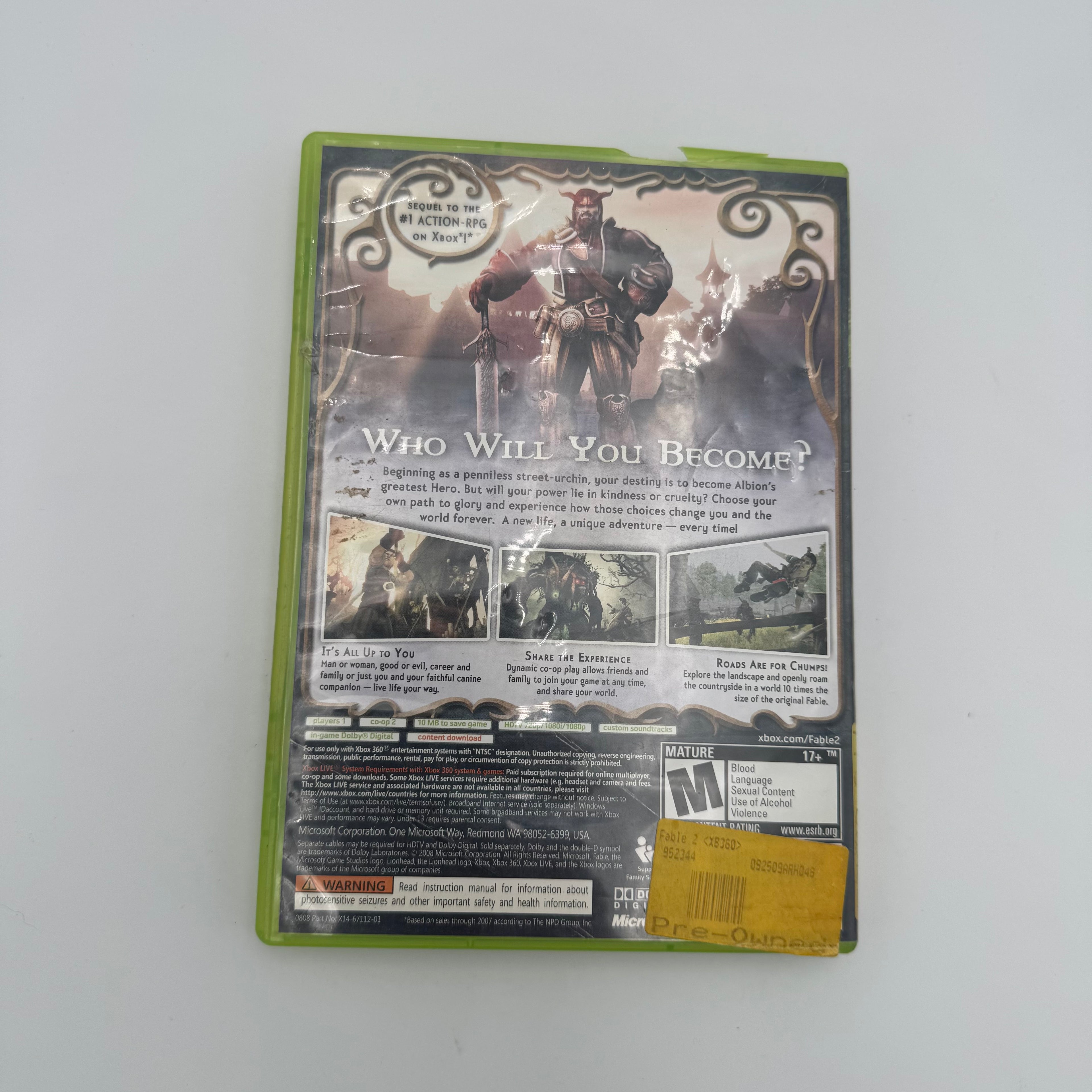 Fable II Microsoft Xbox 360 Video Game Complete w/ Case, Manual & Inserts - Green