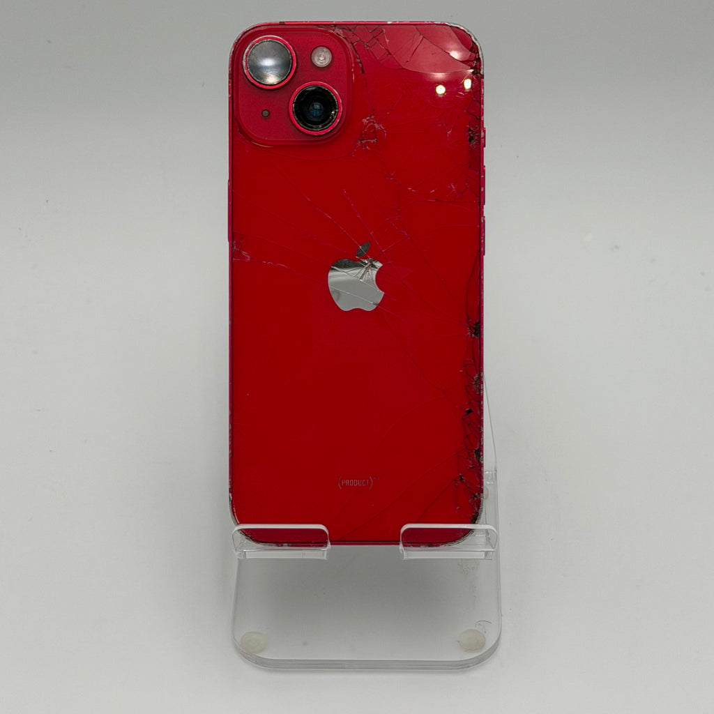 Broken T-Mobile Apple iPhone 14 Red - Cracked  Front - Back - 84% BH