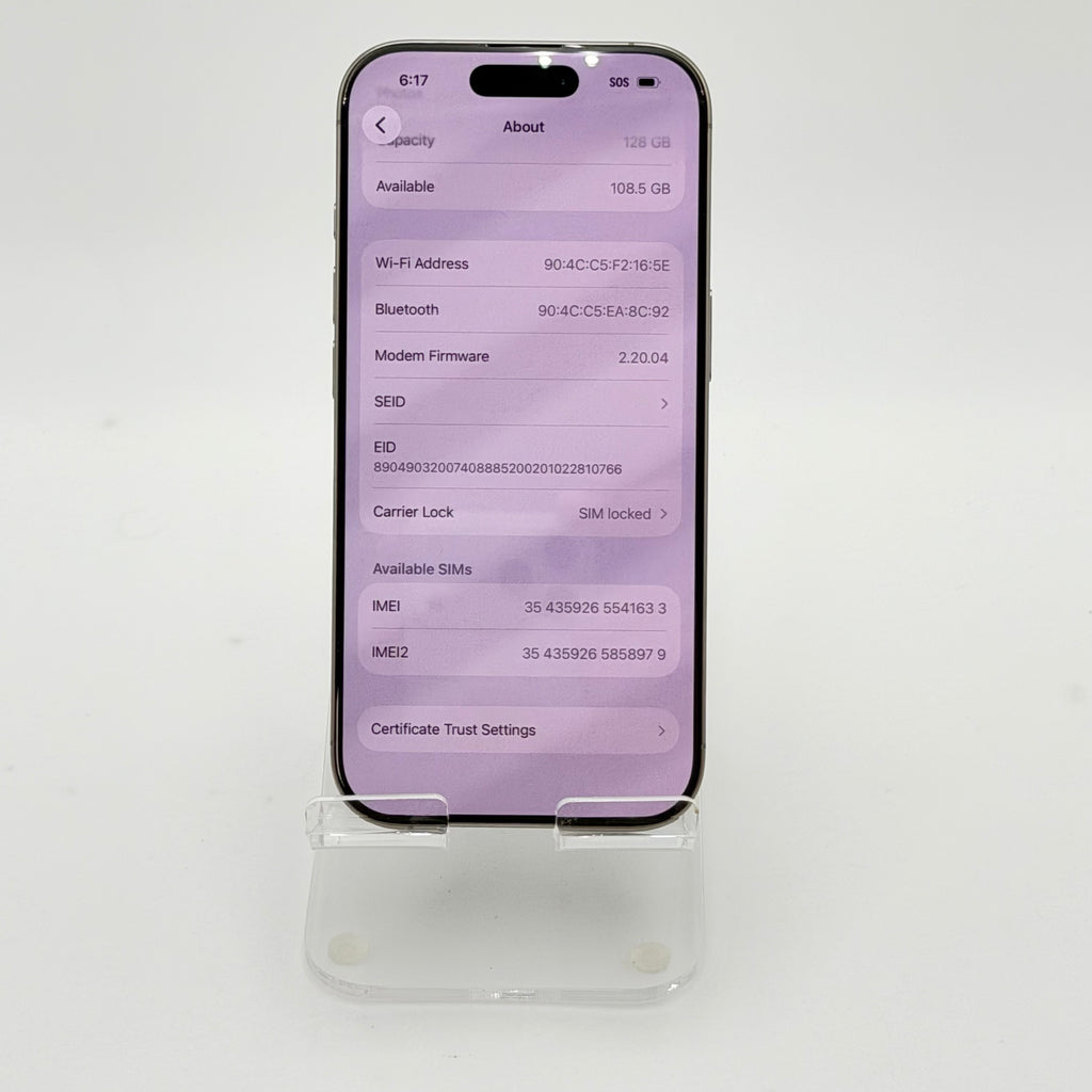 Boost Mobile Apple iPhone 16 Pro A3083 128GB 91% BH
