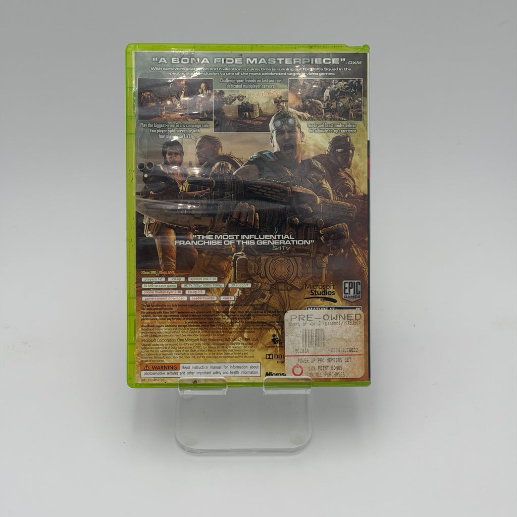 Gears of War 3 (Microsoft Xbox 360, 2011) CIB Complete w/ Manual - TESTED