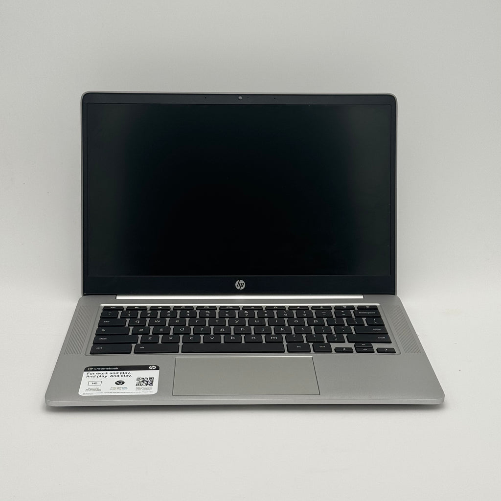 HP Chromebook 14" Silver, 14a-nb0013dx, AMD 3015Ce with Radeon Graphics, 4GB RAM, 32GB, Pre-Owned