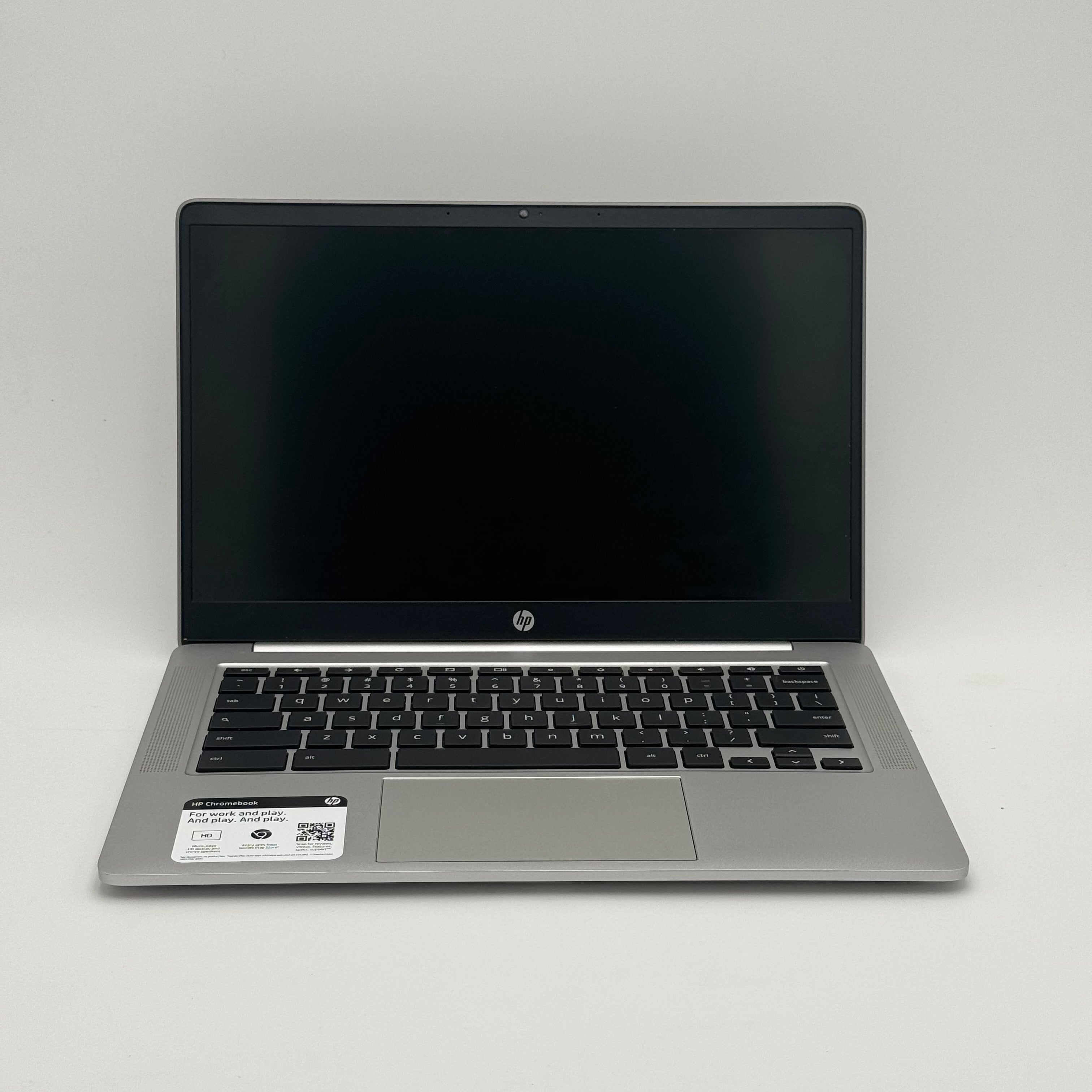 HP Chromebook 14" Silver, 14a-nb0013dx, AMD 3015Ce with Radeon Graphics, 4GB RAM, 32GB, Pre-Owned