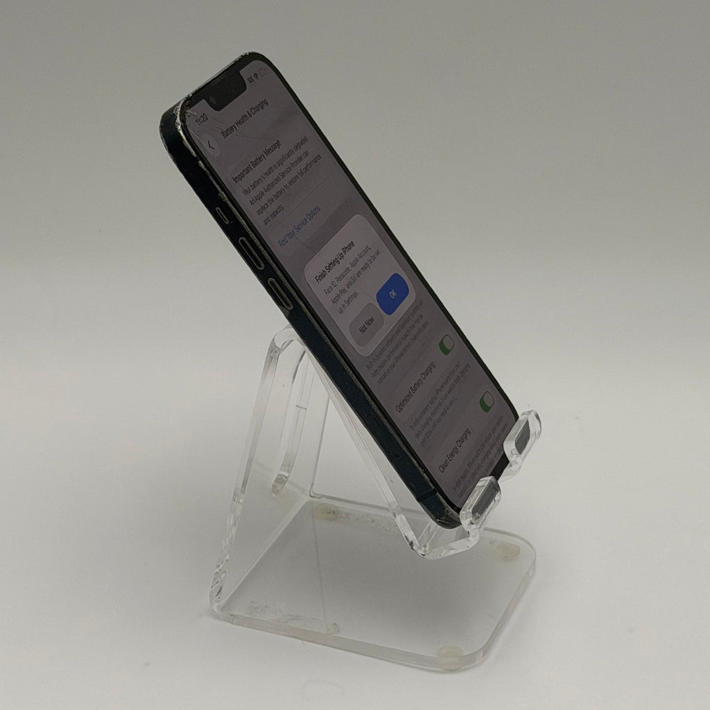 Broken Unlocked Apple iPhone 13 64GB Black - Cracked Back- 76%battery health