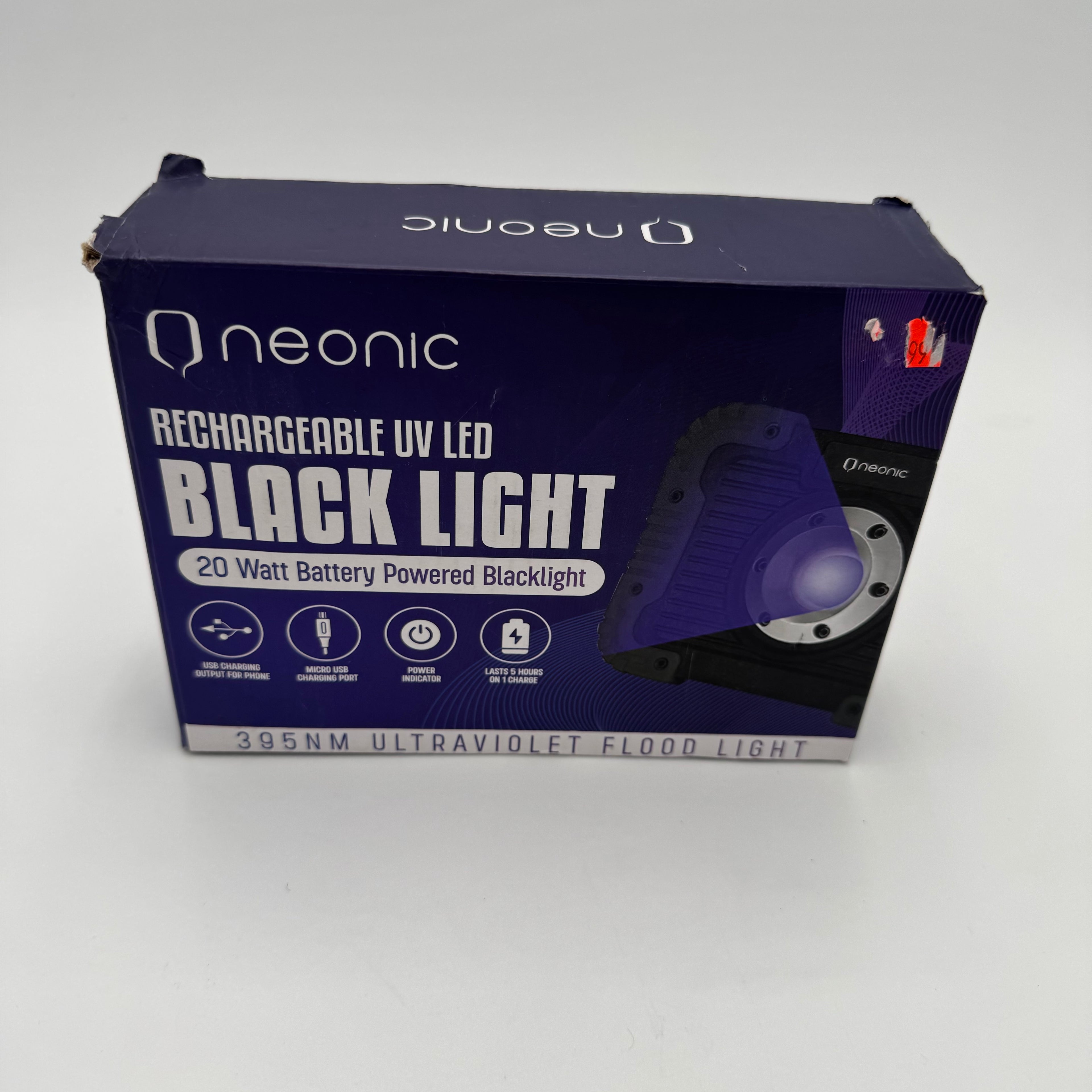 Neonic Rechargeable UV LED Black Light - New In Box - Black