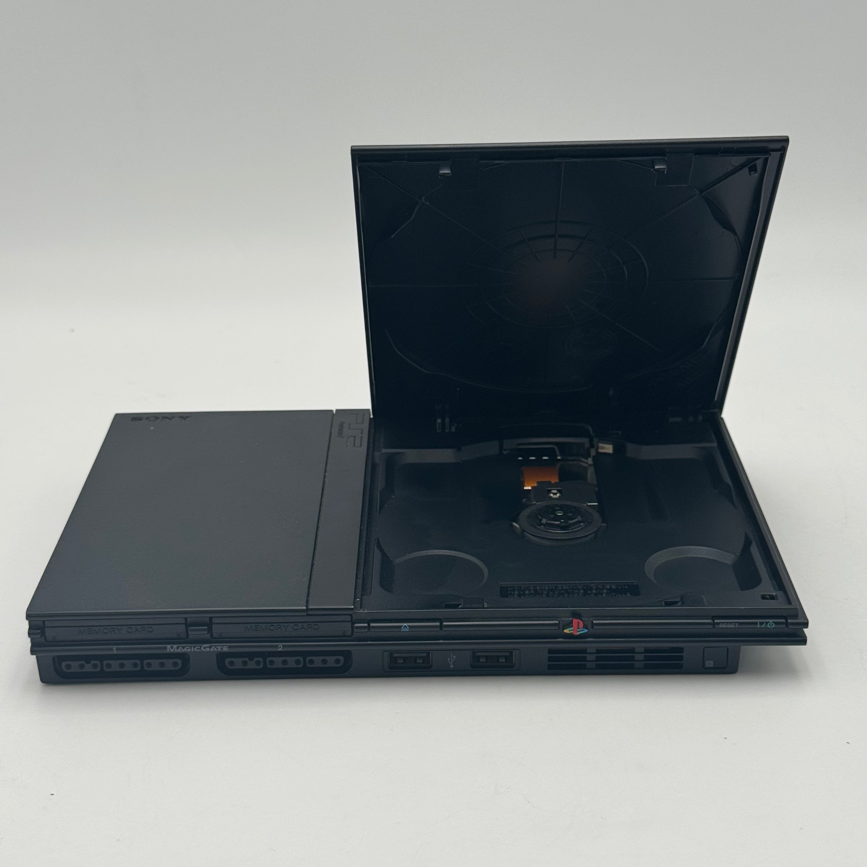 Broken Sony PlayStation 2 Slim (SCPH-75001) w/Power Cord Unreadable Disc