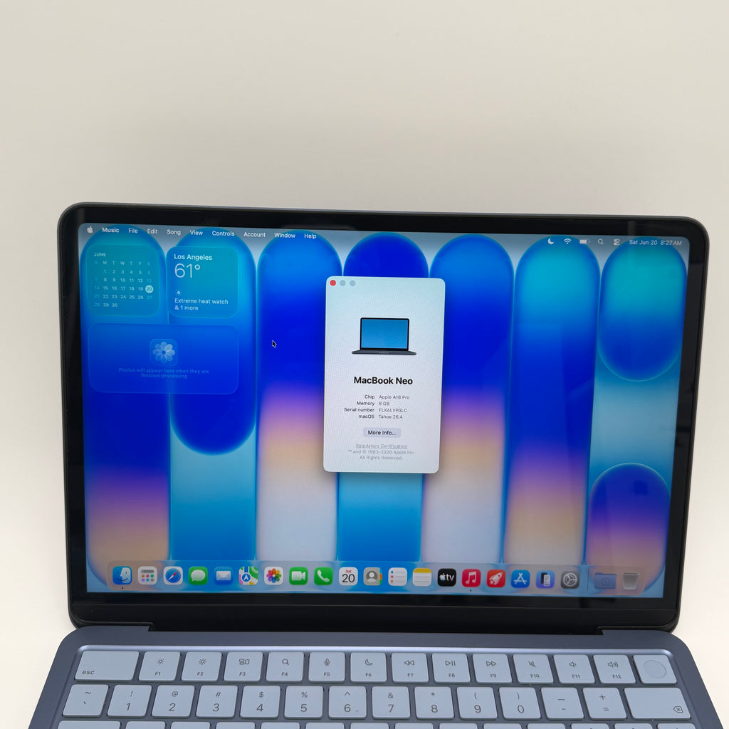 2026 Apple MacBook Neo 13" A18 Pro 5C GPU 4.0GHz 8GB RAM 512GB SSD A3404