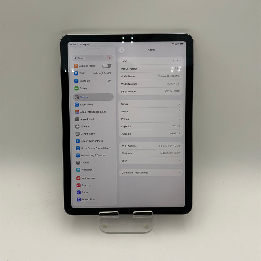 Apple iPad Air 11-inch M3 A3266 (2025) Wi‑Fi 128GB - Black