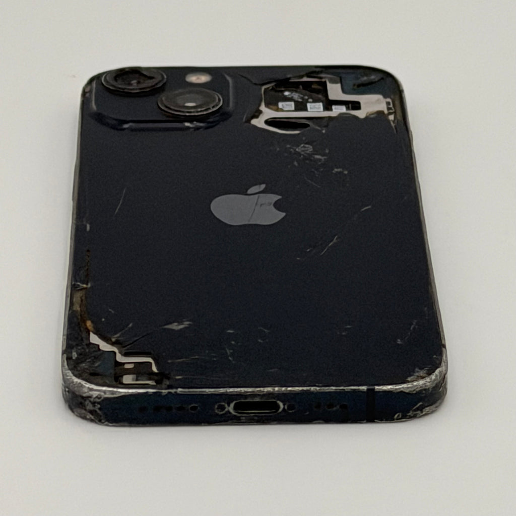 Broken Unlocked Apple iPhone 13 64GB Black - Cracked Back- 76%battery health