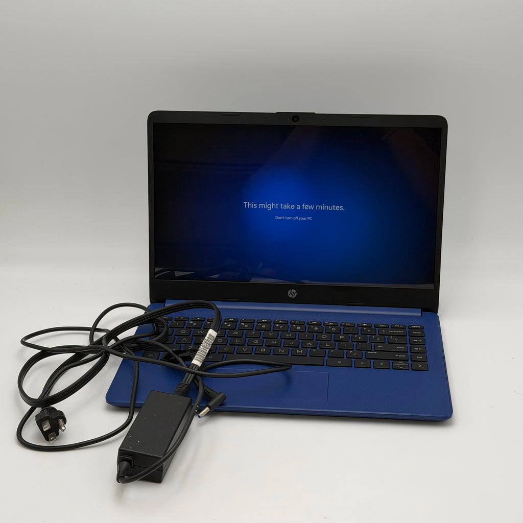 HP 14-fq0037nr 14-inch Laptop AMD A6 4GB RAM 64GB Blue Charger Included